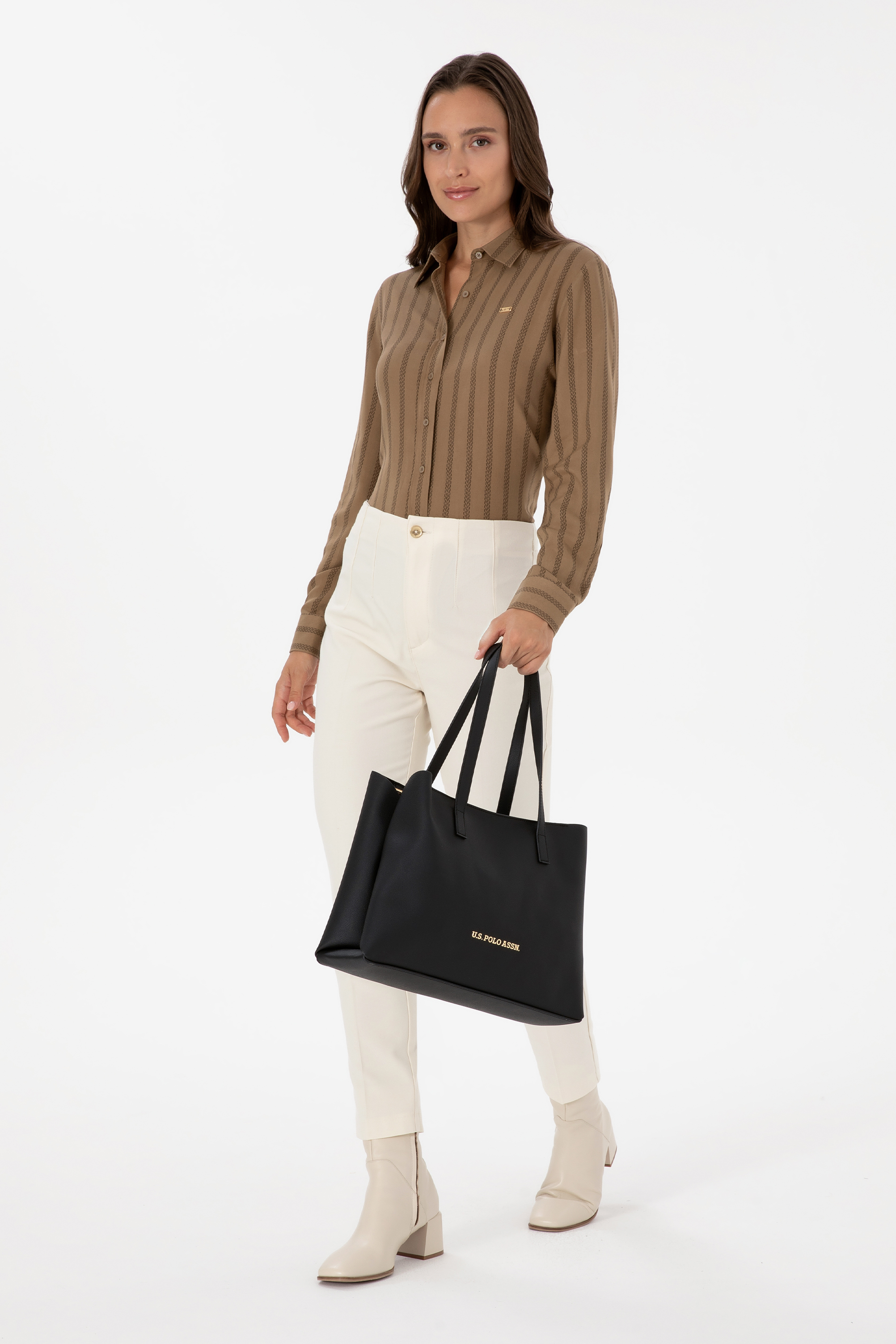 کیف رودوشی سیاه استاندارد فیت زنانه یو اس پولو | US POLO ASSN