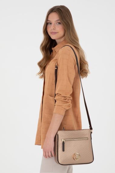 کیف رودوشی  طلایی  استاندارد فیت  زنانه یو اس پولو | US POLO ASSN