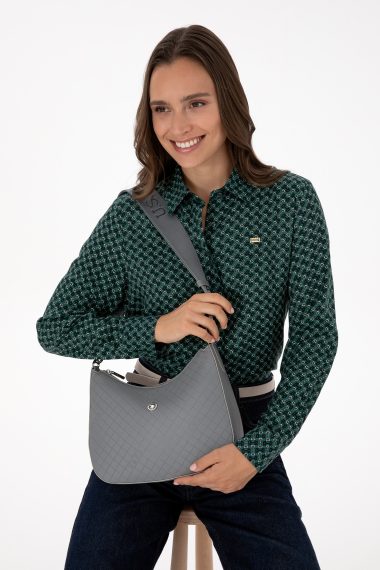 کیف رودوشی  خاکستری تیره  استاندارد فیت  زنانه یو اس پولو | US POLO ASSN