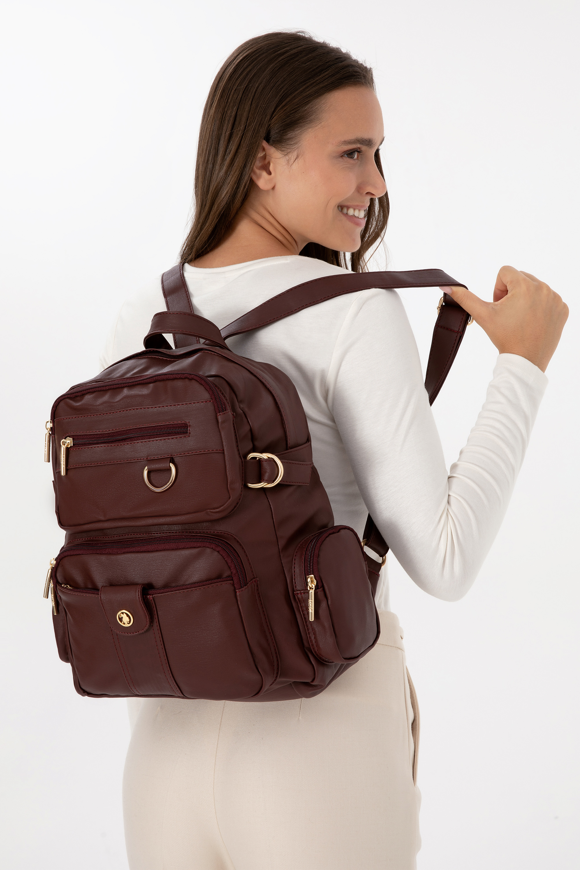 کوله پشتی بورگاندی استاندارد فیت زنانه یو اس پولو | US POLO ASSN