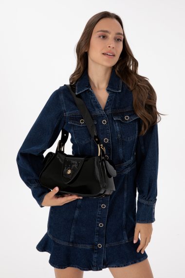 کیف رودوشی روگان  سیاه  استاندارد فیت  زنانه یو اس پولو | US POLO ASSN
