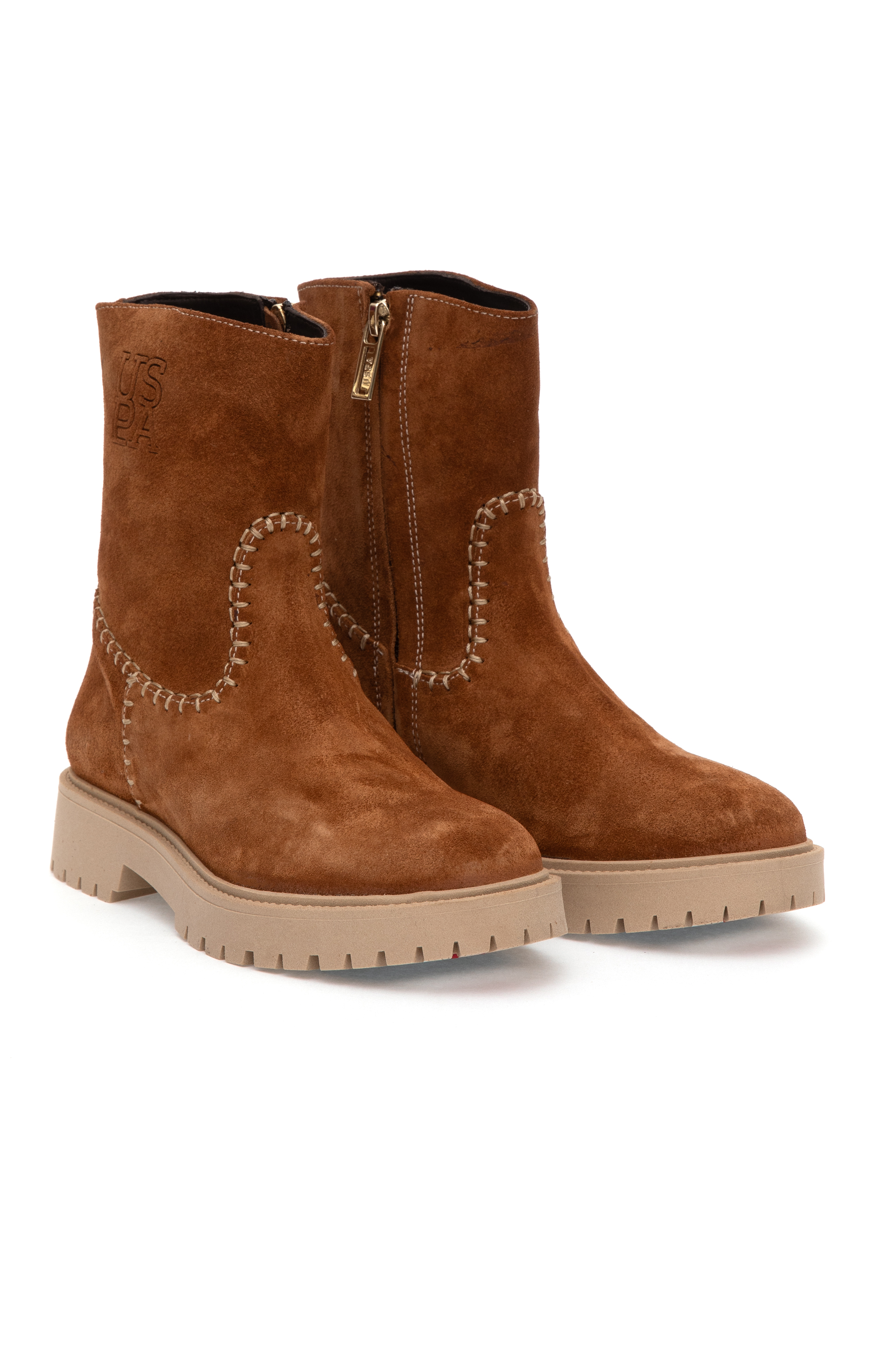 بوت قهوه ای روشن استاندارد فیت زنانه یو اس پولو | US POLO ASSN