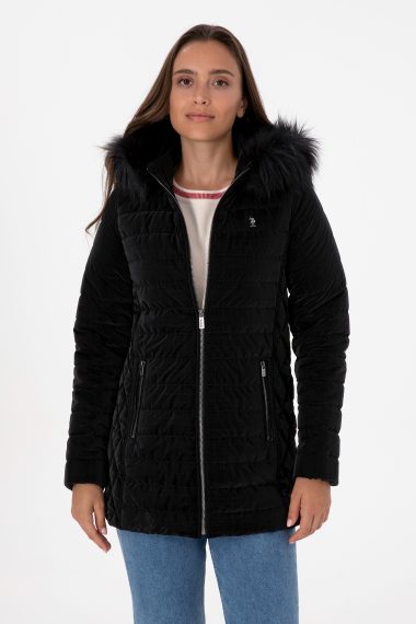 کت چرم  سیاه  استاندارد فیت  زنانه یو اس پولو | US POLO ASSN