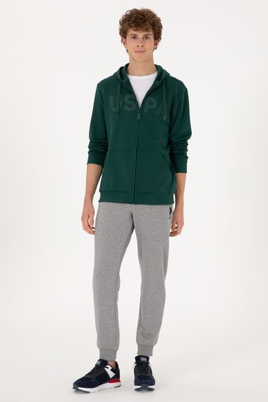 شلوار ورزشی  خاکستری ملانژ  اندامی  مردانه یو اس پولو | US POLO ASSN