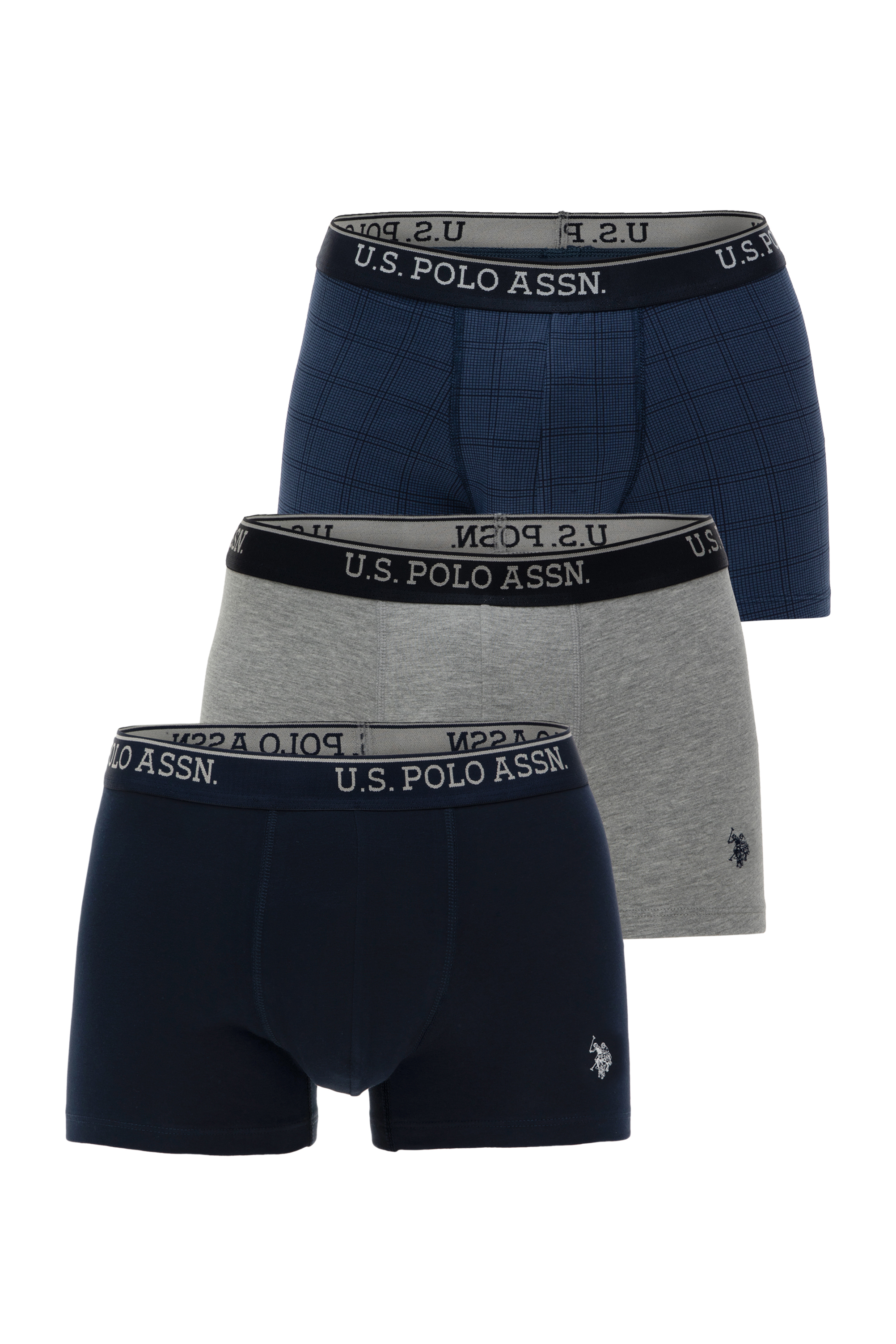 سه عدد ست باکسر لاجورد استاندارد فیت مردانه یو اس پولو | US POLO ASSN