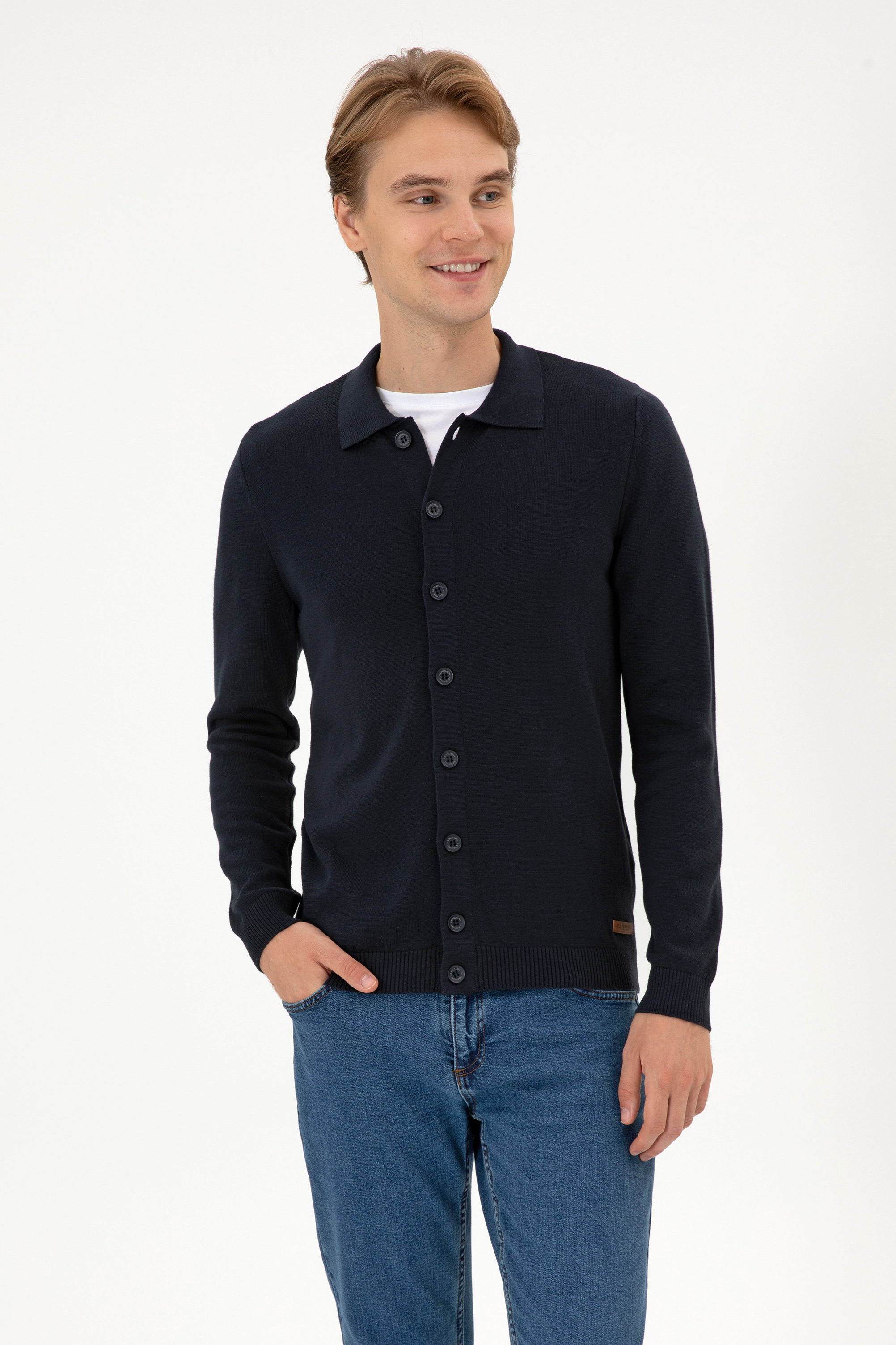 ژاکت تریکو بیسیک لاجورد رگولار مردانه یو اس پولو | US POLO ASSN