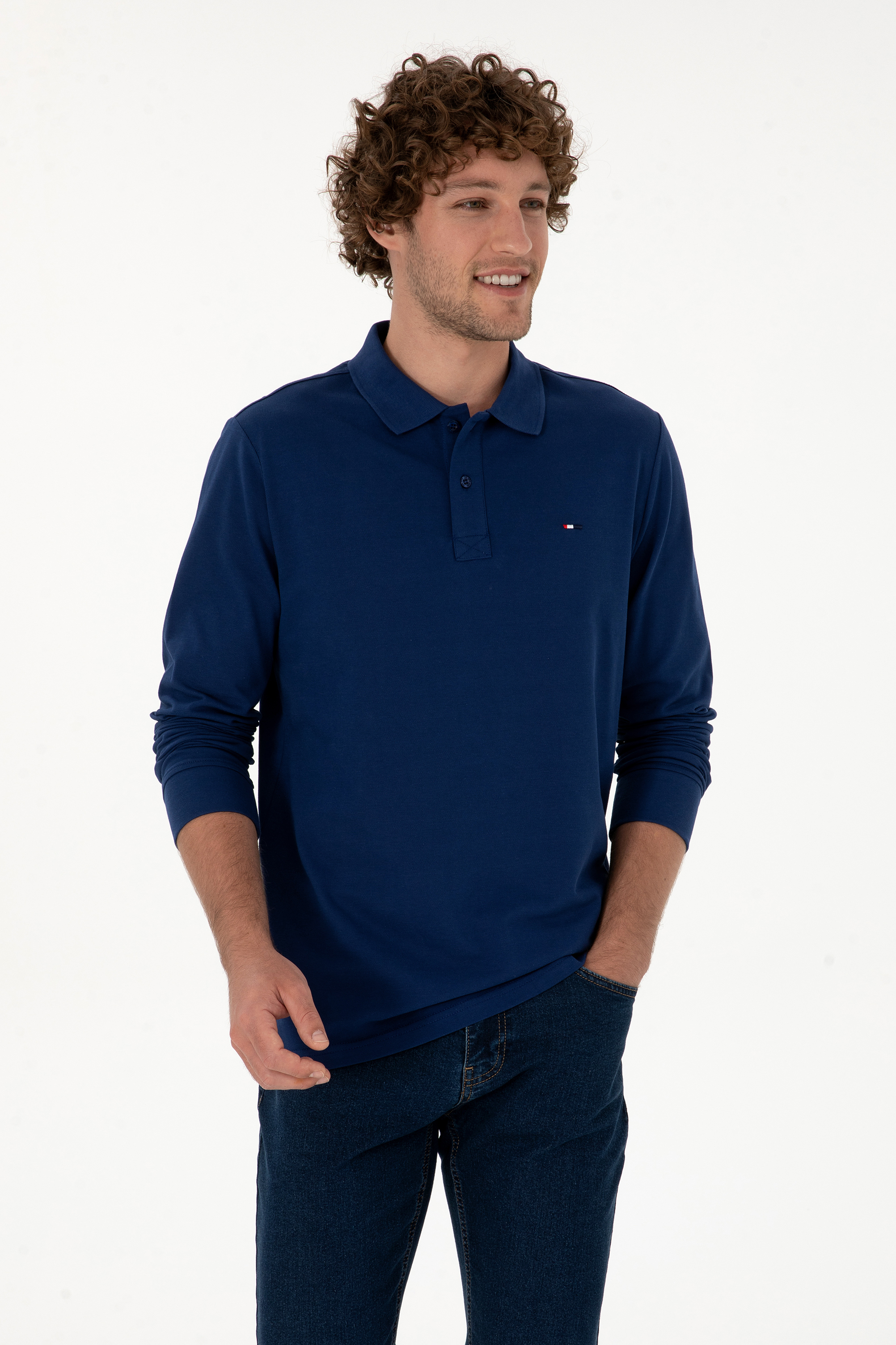 سویشرت بیسیک نیلی رگولار مردانه یو اس پولو | US POLO ASSN