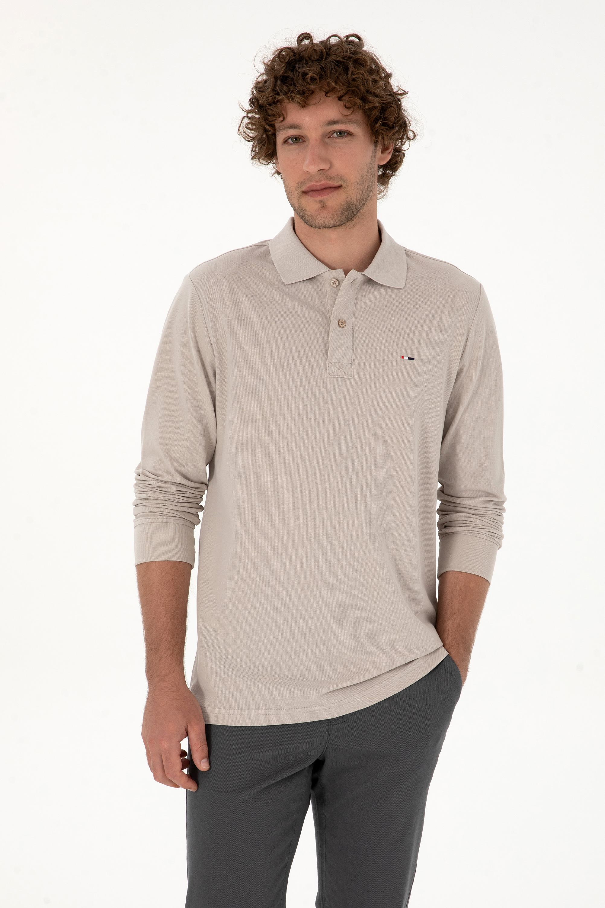 سویشرت بیسیک خاکستری رگولار مردانه یو اس پولو | US POLO ASSN