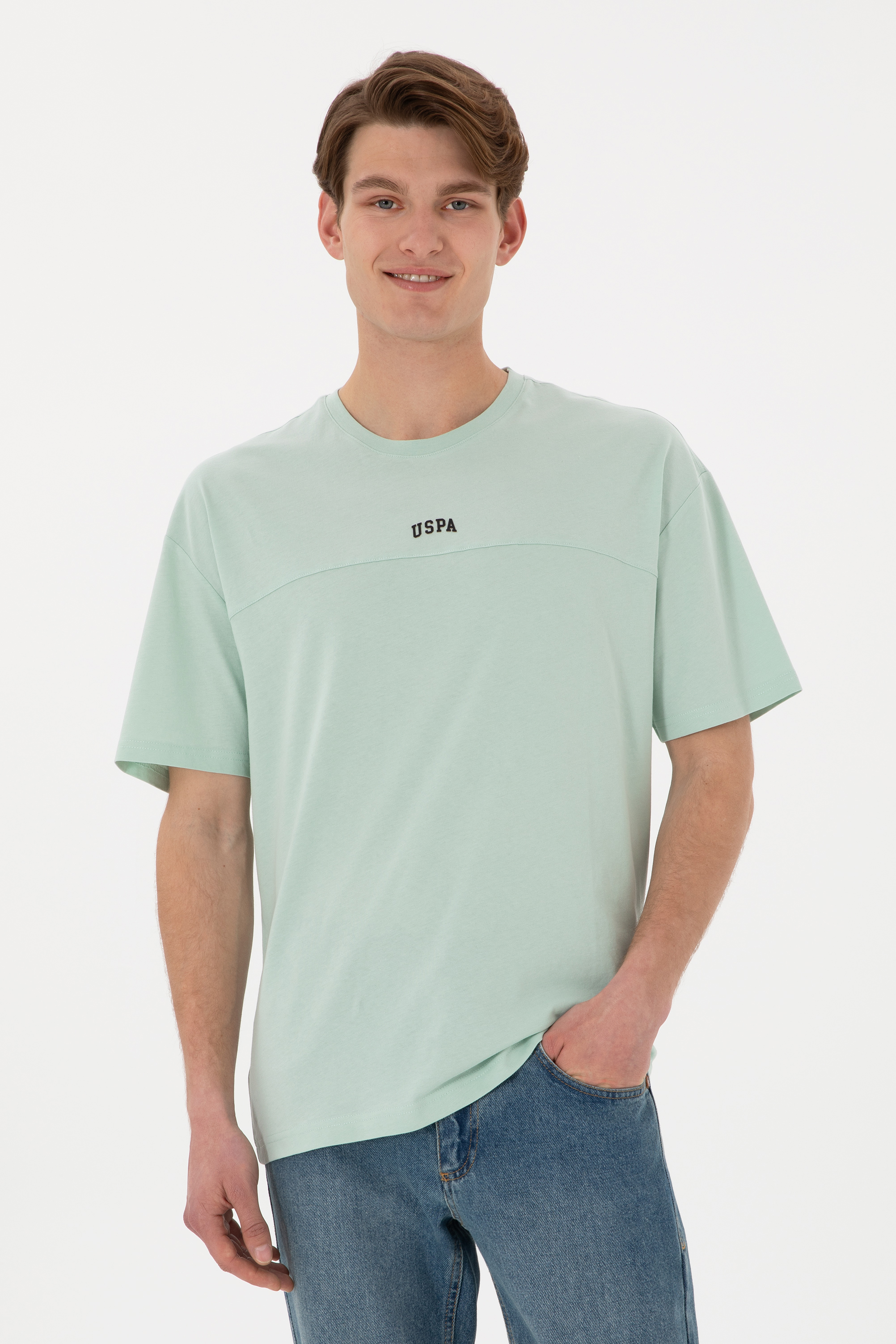 تی شرت سبزآبی ریلکس مردانه یو اس پولو | US POLO ASSN