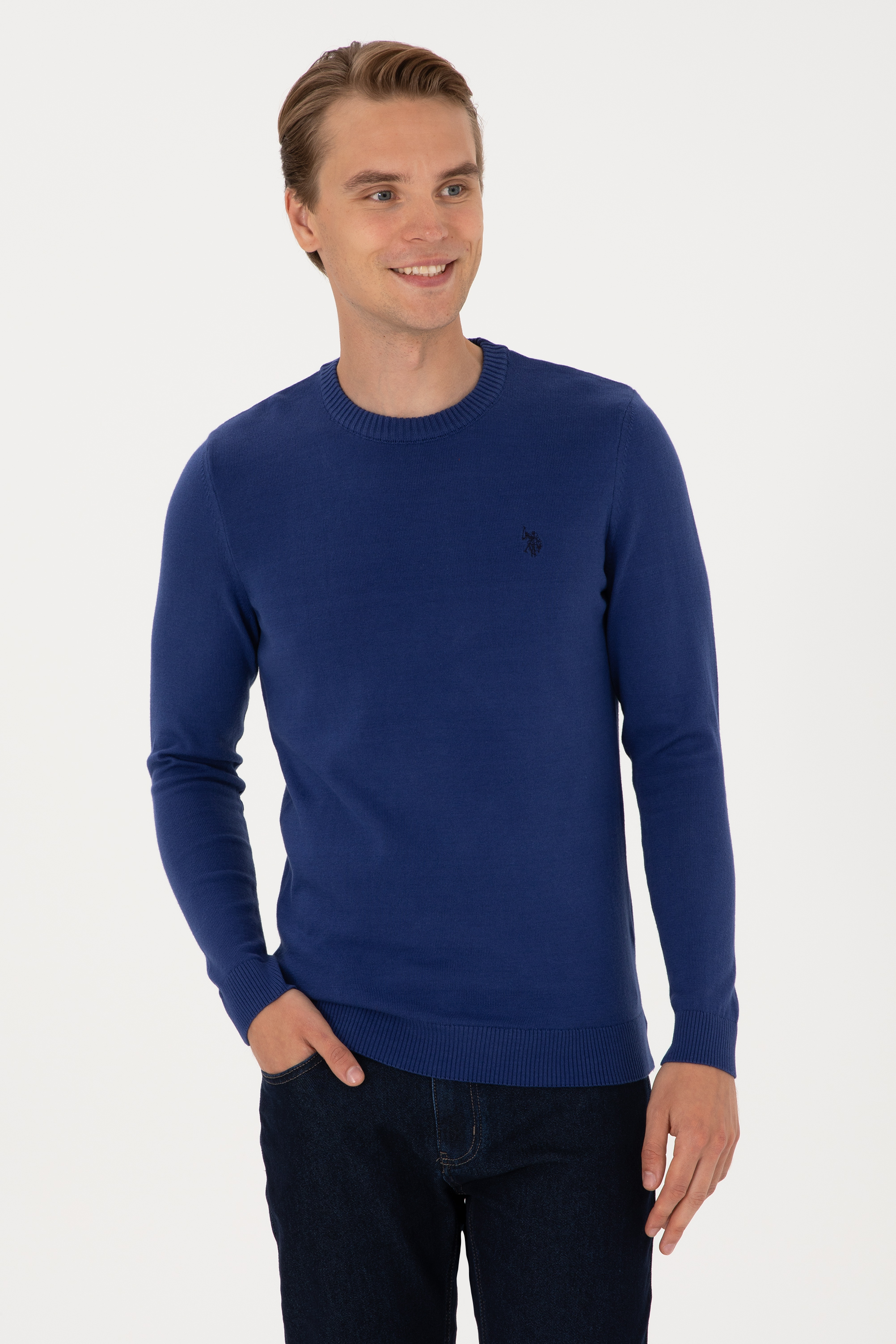 بافت بیسیک نیلی اندامی مردانه یو اس پولو | US POLO ASSN