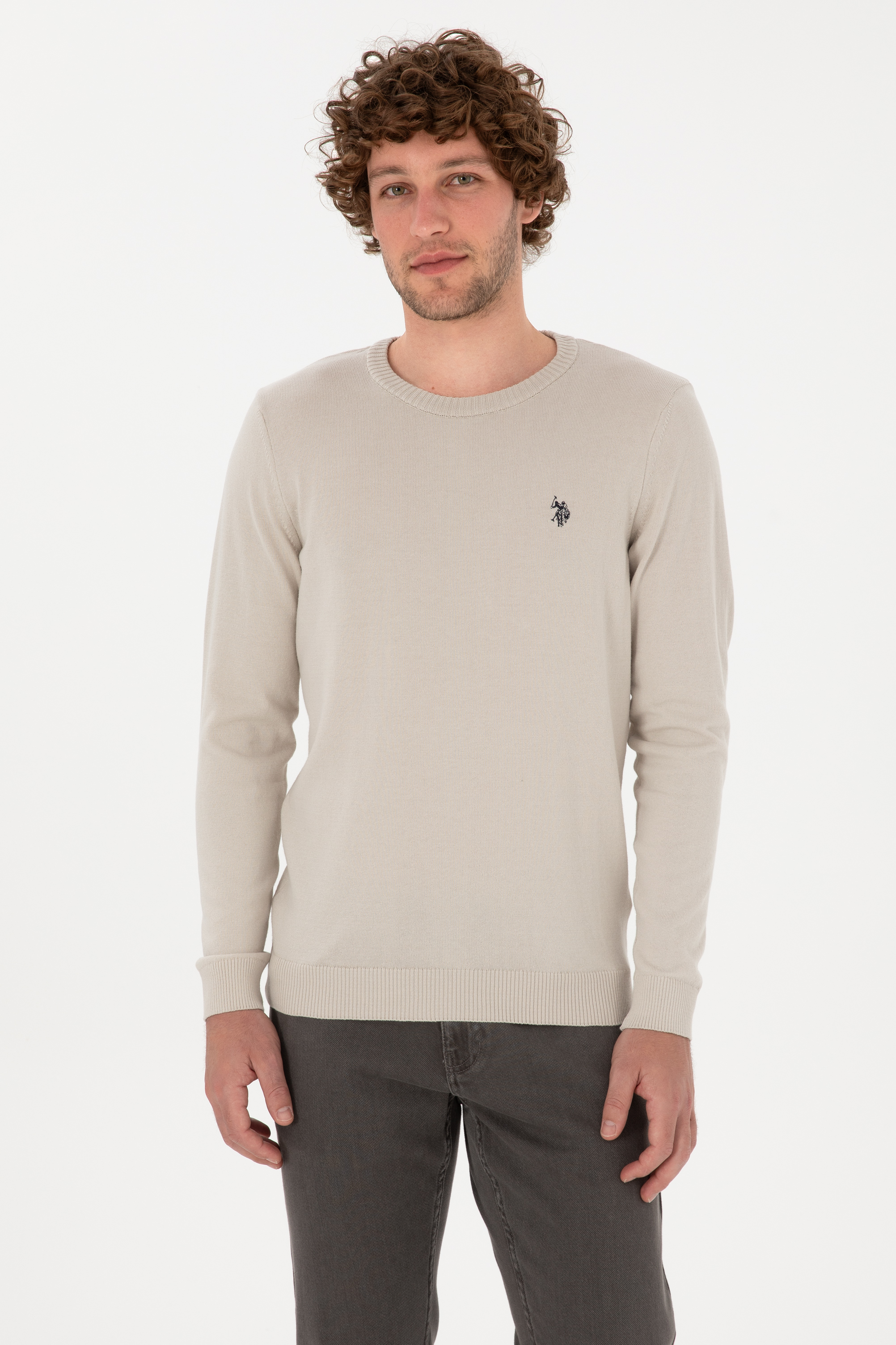 بافت بیسیک خاکستری اندامی مردانه یو اس پولو | US POLO ASSN