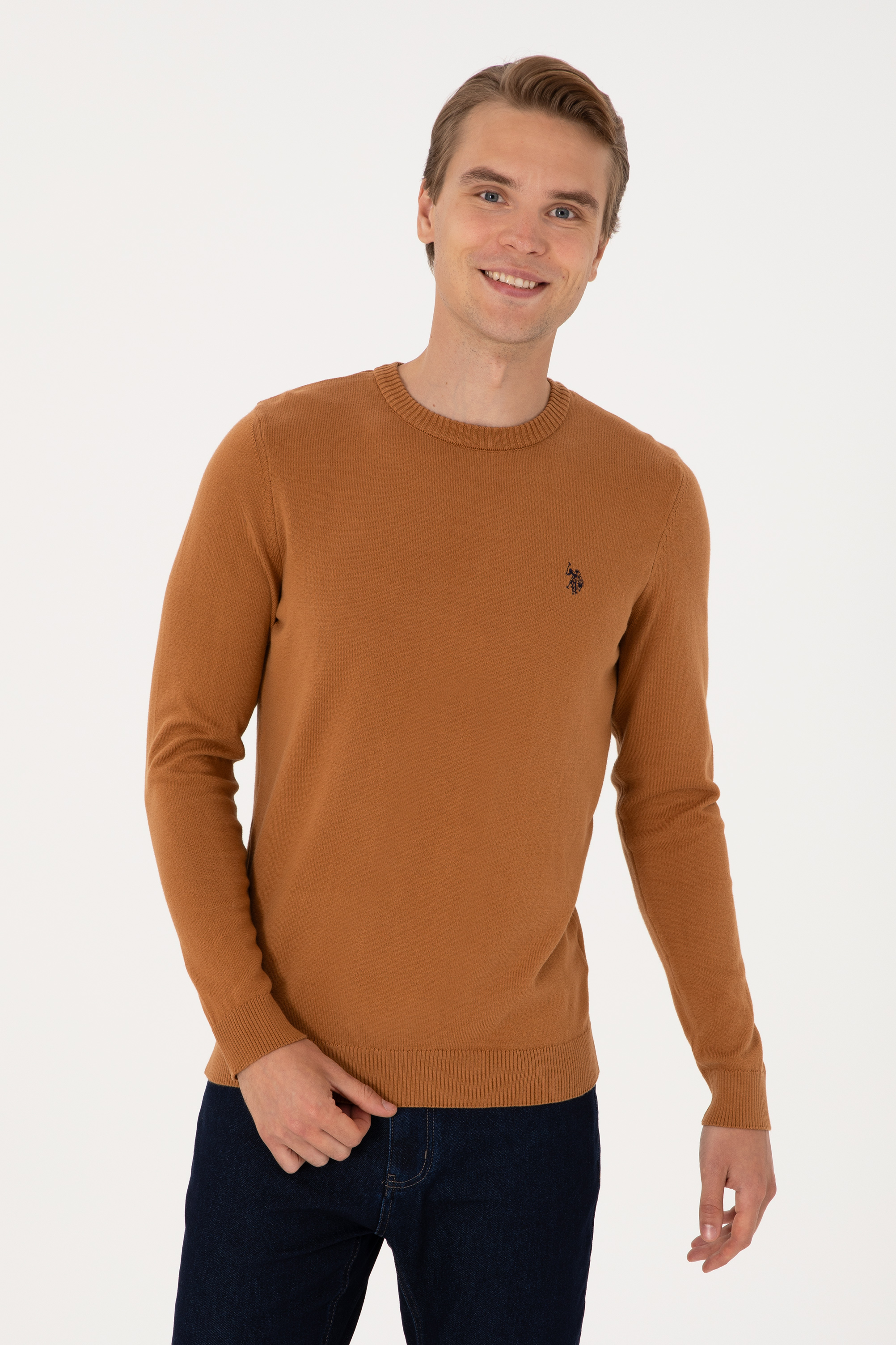بافت بیسیک شتری اندامی مردانه یو اس پولو | US POLO ASSN