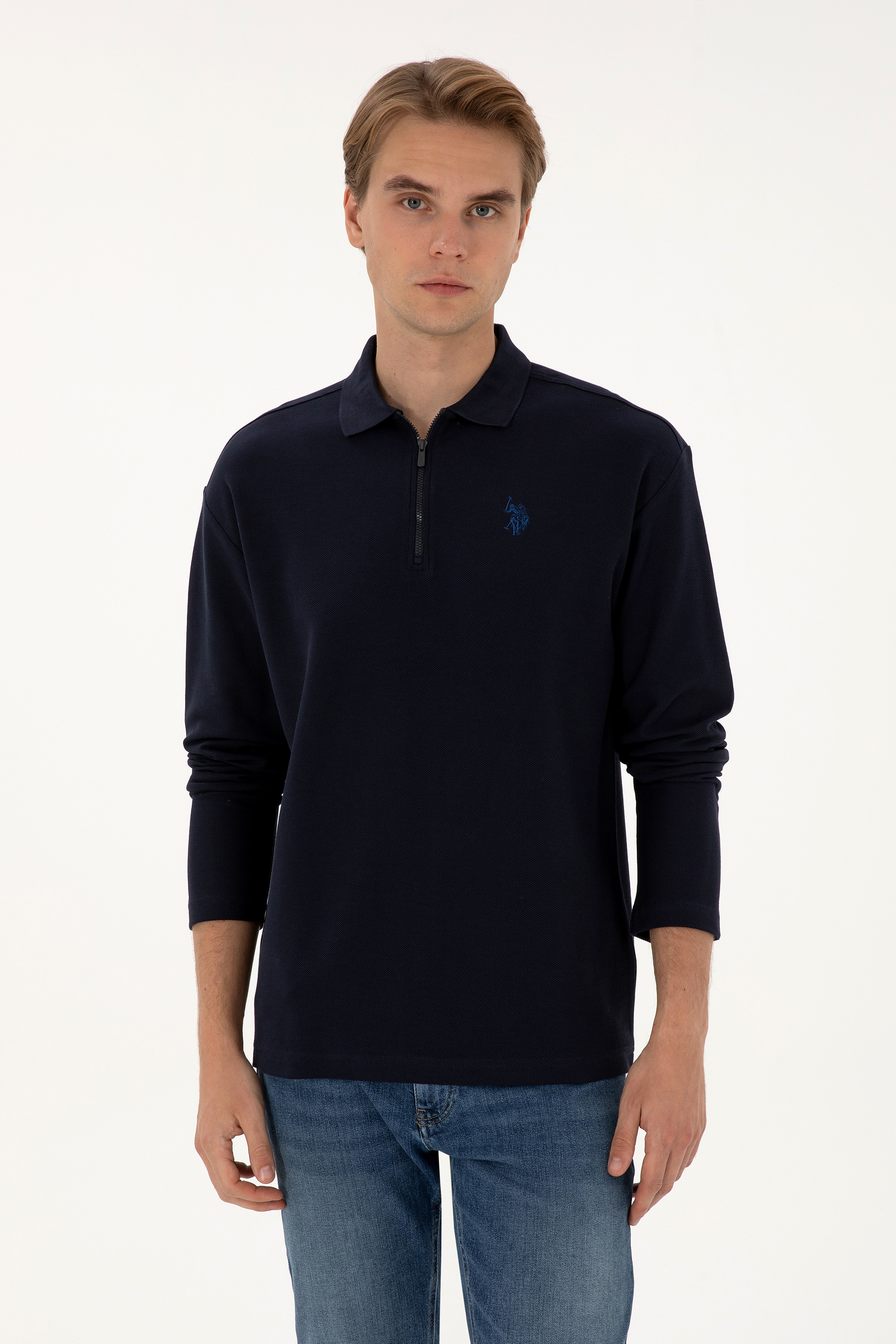 سویشرت لاجورد ریلکس مردانه یو اس پولو | US POLO ASSN