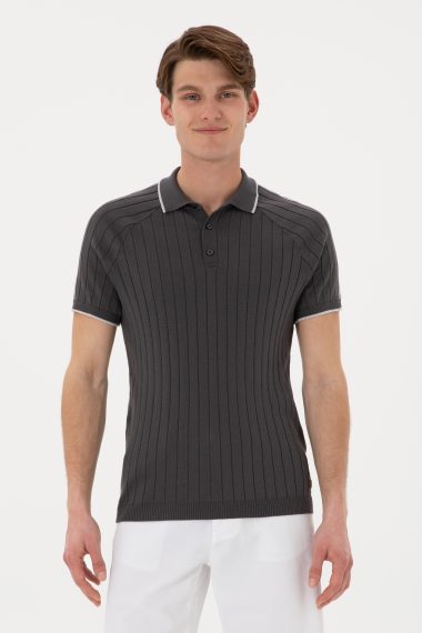 تی شرت یقه گرد زغالی  اندامی  مردانه یو اس پولو | US POLO ASSN