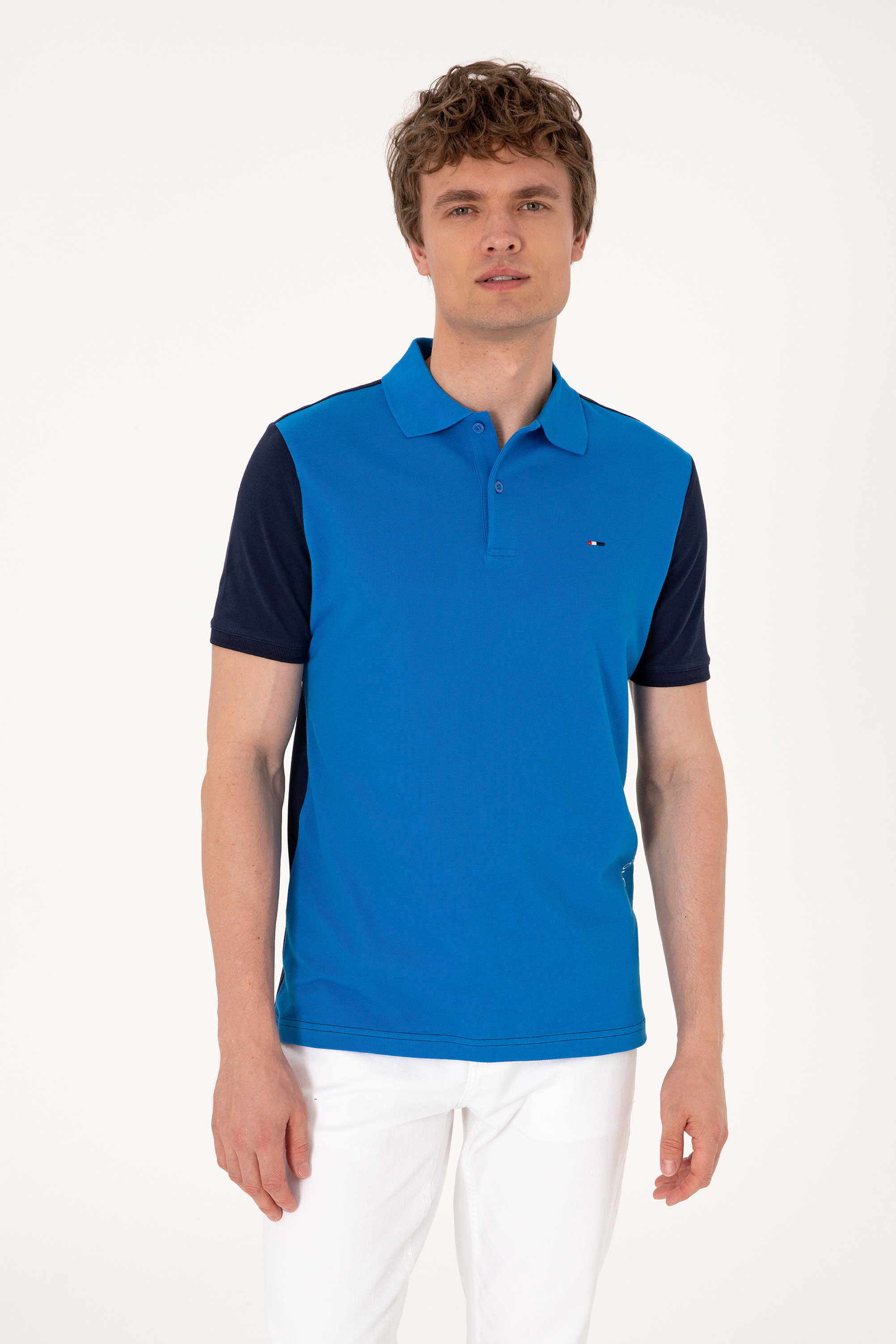 تی شرت یقه پولو لاجورد رگولار مردانه یو اس پولو | US POLO ASSN