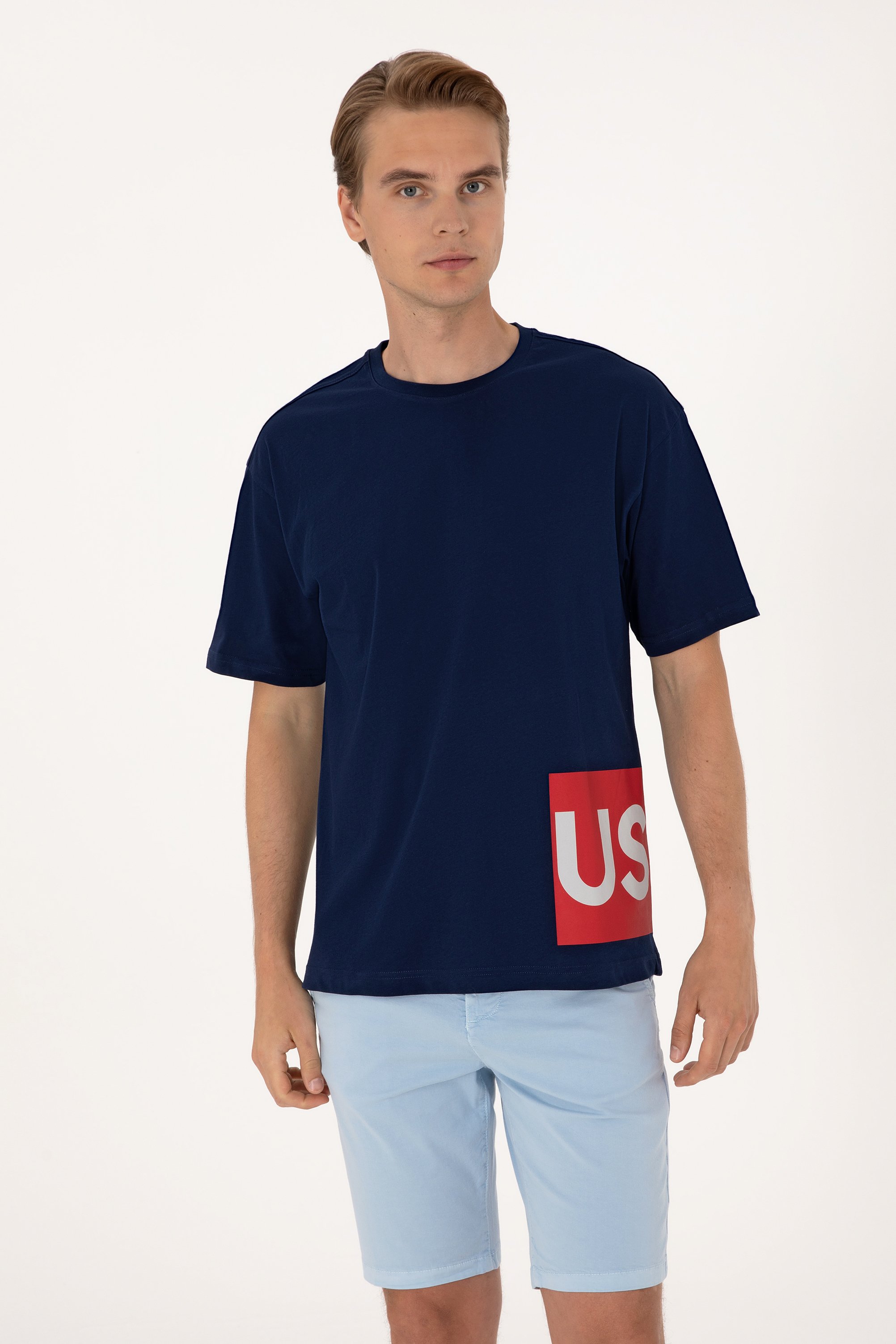 تی شرت لاجورد ریلکس مردانه یو اس پولو | US POLO ASSN