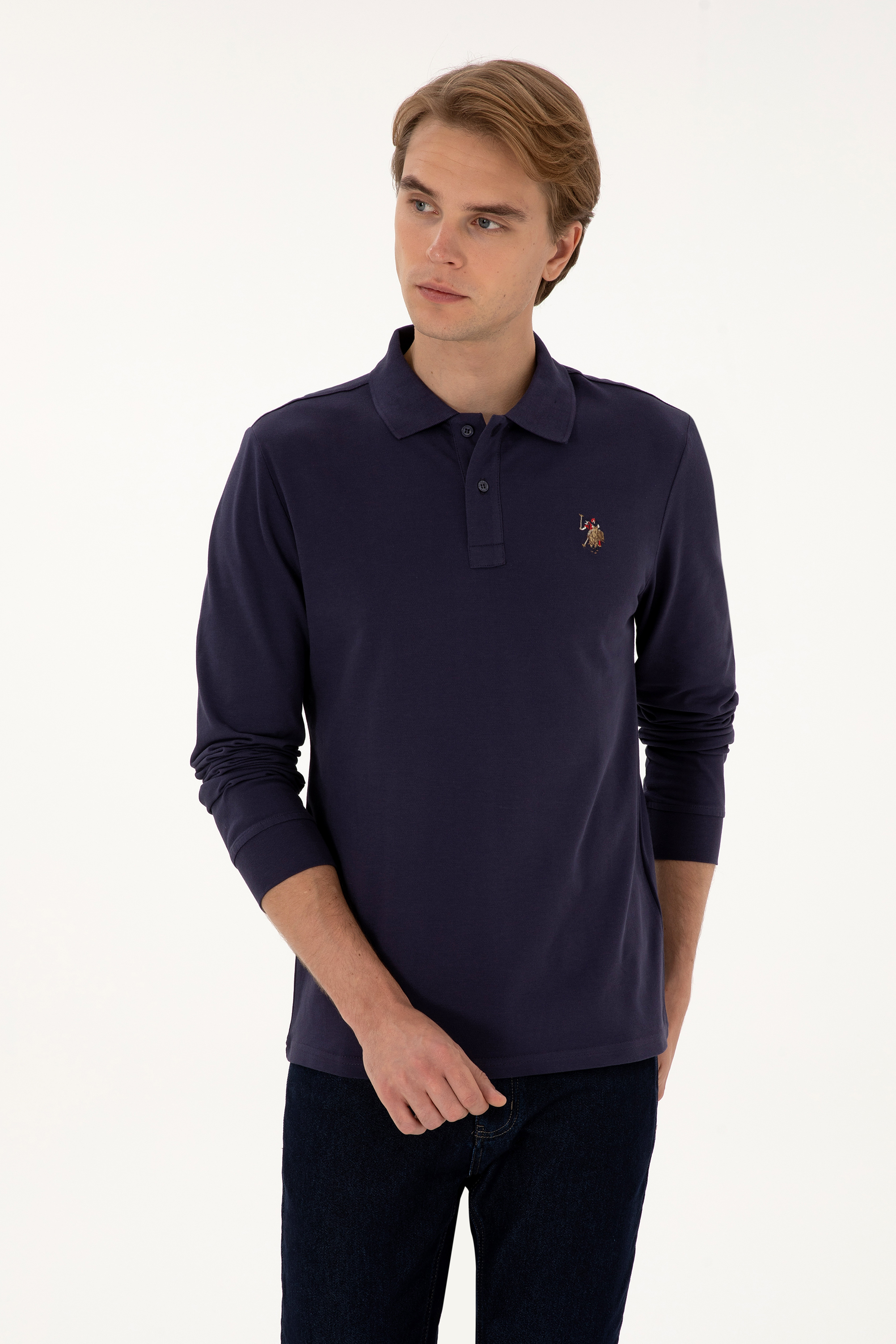 سویشرت بیسیک بنفش رگولار مردانه یو اس پولو | US POLO ASSN