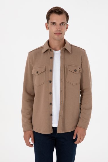 پیراهن  شتری  ریلکس  مردانه یو اس پولو | US POLO ASSN