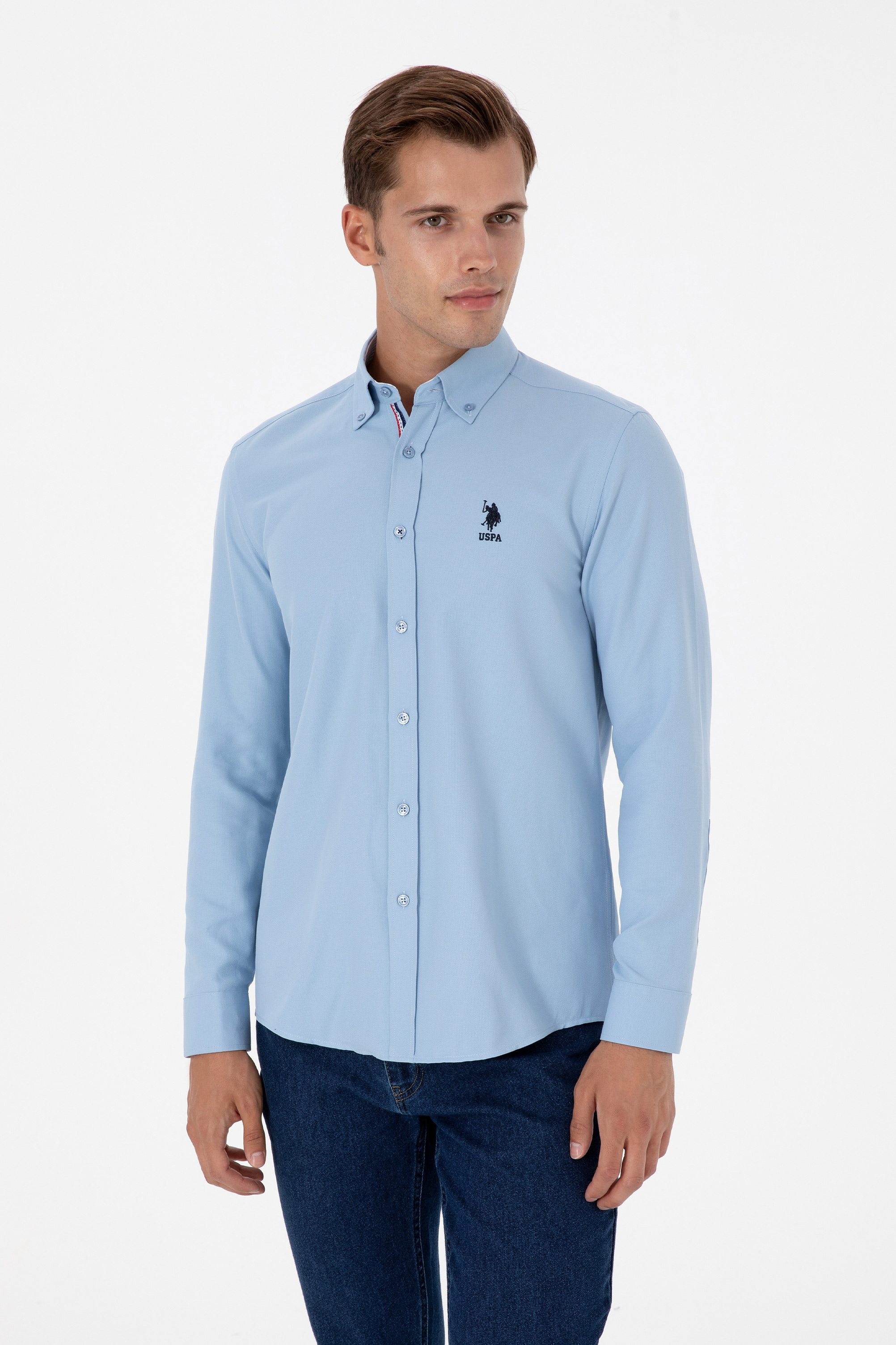 پیراهن سورمه ای روشن رگولار مردانه یو اس پولو | US POLO ASSN