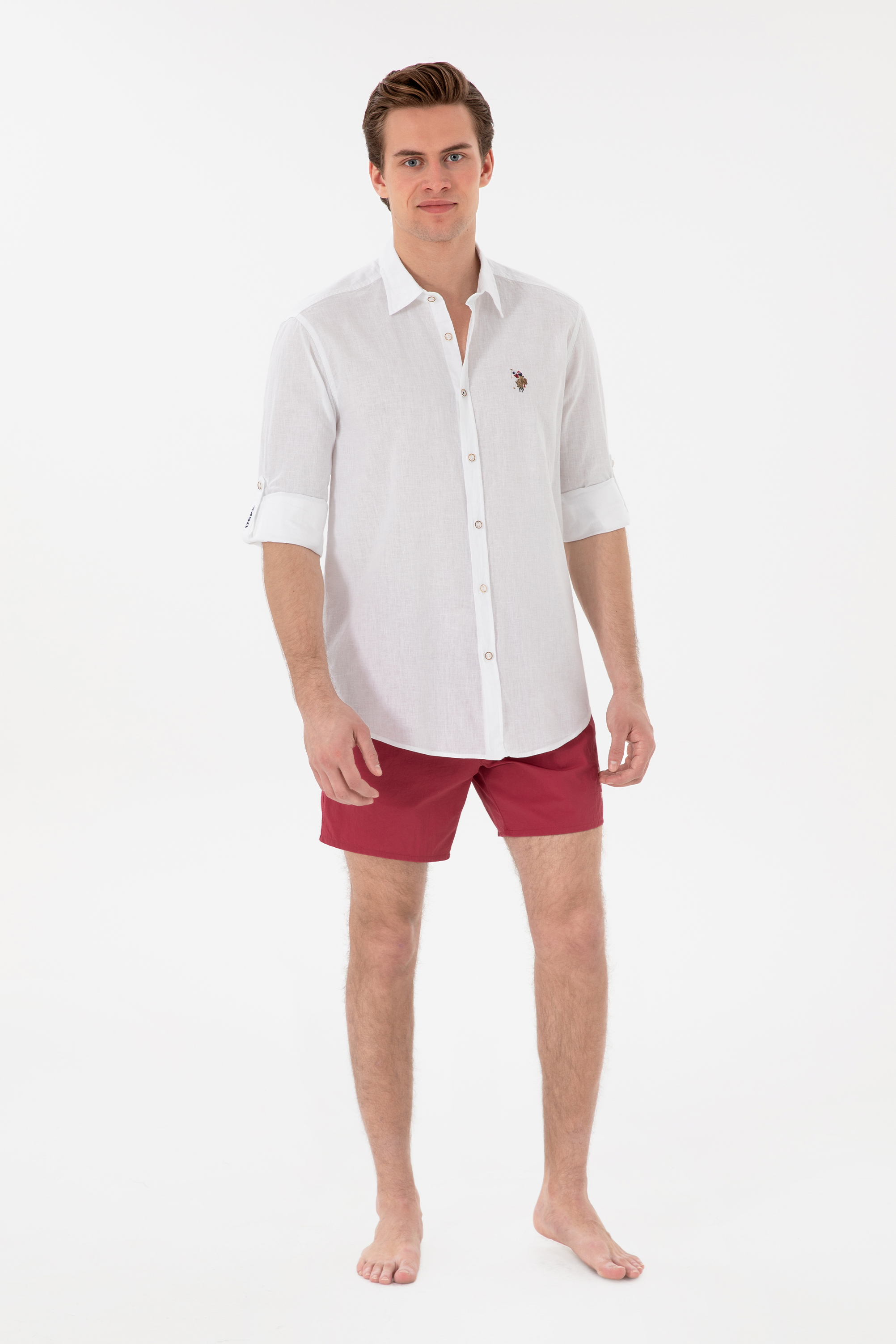 شورت مایو آلبالویی استاندارد فیت مردانه یو اس پولو | US POLO ASSN
