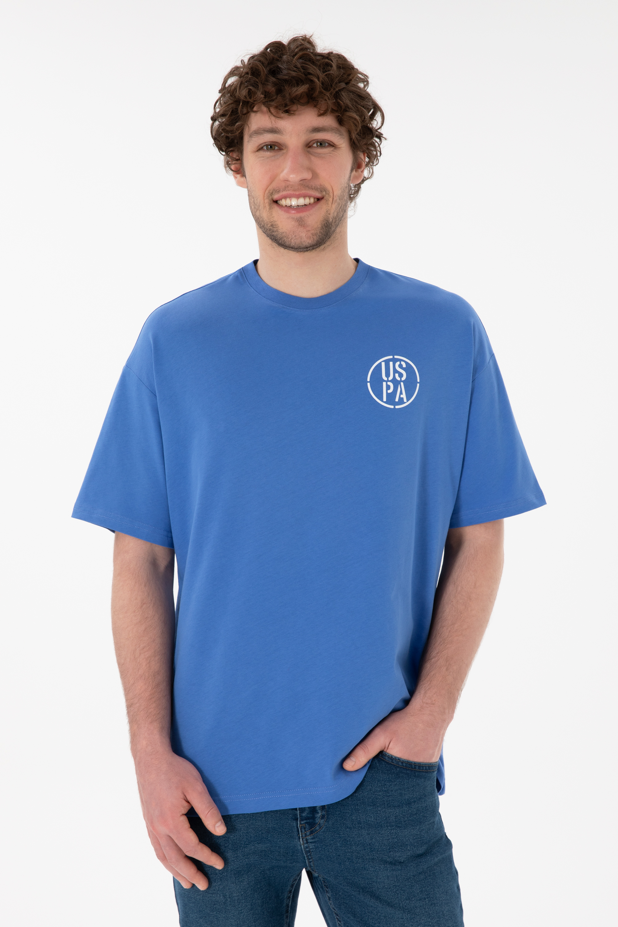 تی شرت یقه گرد نیلی Oversize مردانه یو اس پولو | US POLO ASSN