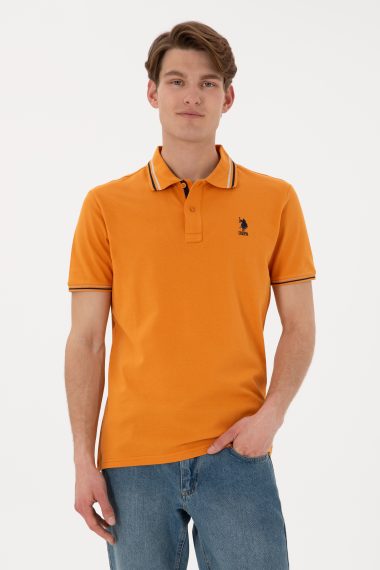 تی شرت بیسیک یقه پولو آجری  رگولار  مردانه یو اس پولو | US POLO ASSN