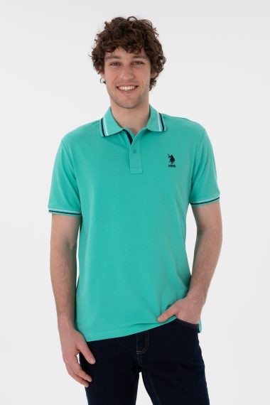 تی شرت بیسیک یقه پولو نعناعی  رگولار  مردانه یو اس پولو | US POLO ASSN