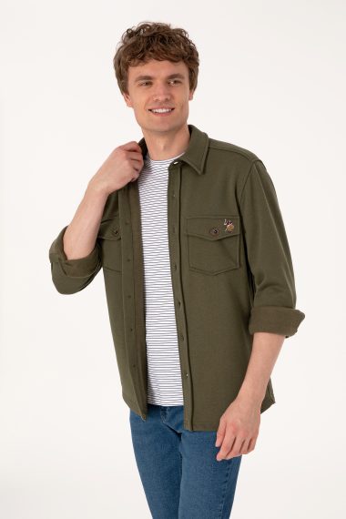 پیراهن  خاکی  ریلکس  مردانه یو اس پولو | US POLO ASSN