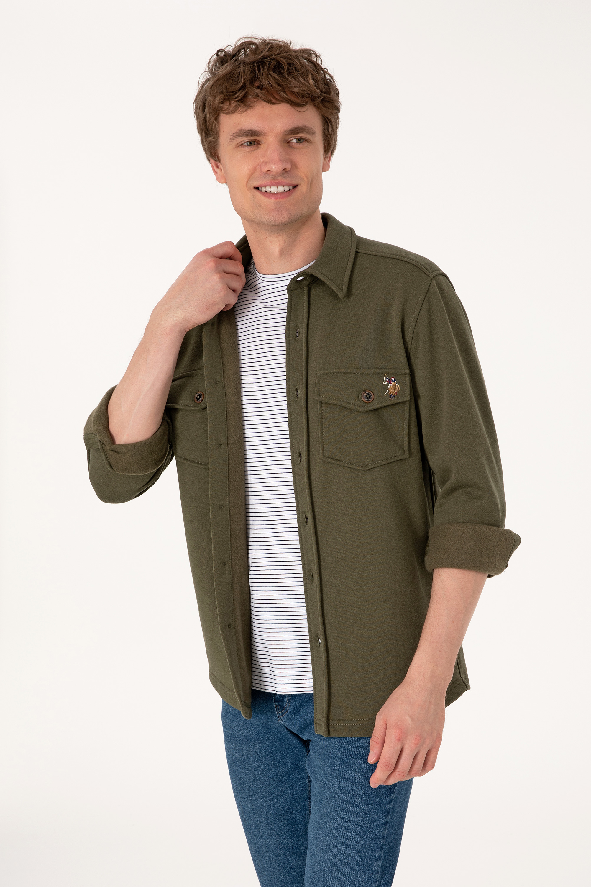 پیراهن خاکی ریلکس مردانه یو اس پولو | US POLO ASSN