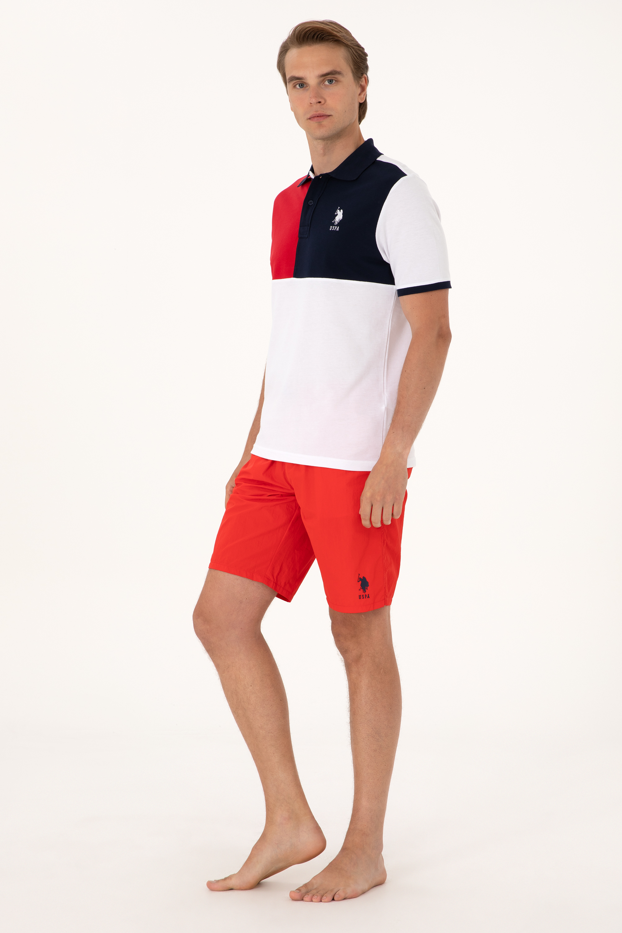 شورت مایو قرمز استاندارد فیت مردانه یو اس پولو | US POLO ASSN