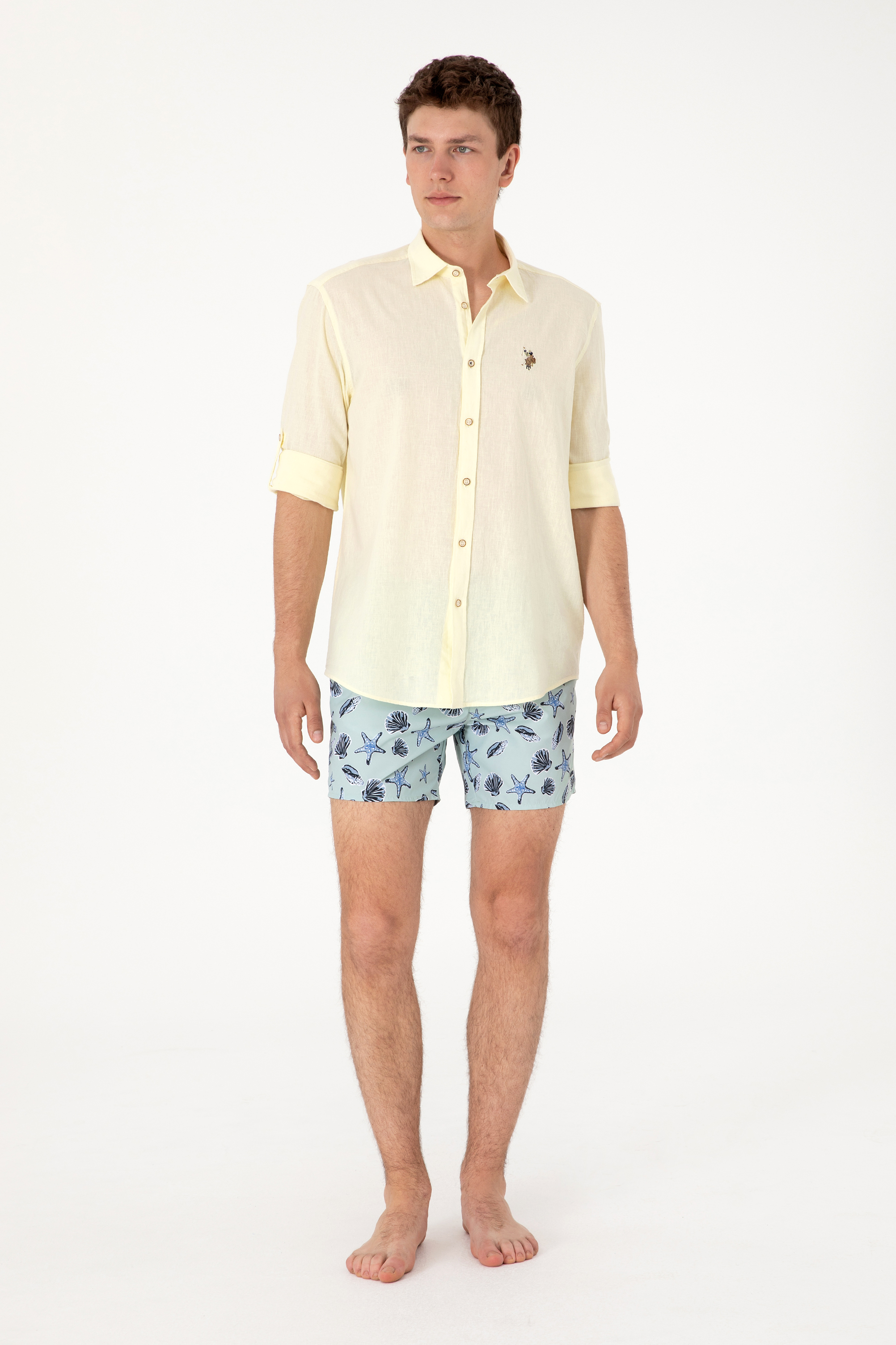 شورت مایو سبزآبی استاندارد فیت مردانه یو اس پولو | US POLO ASSN