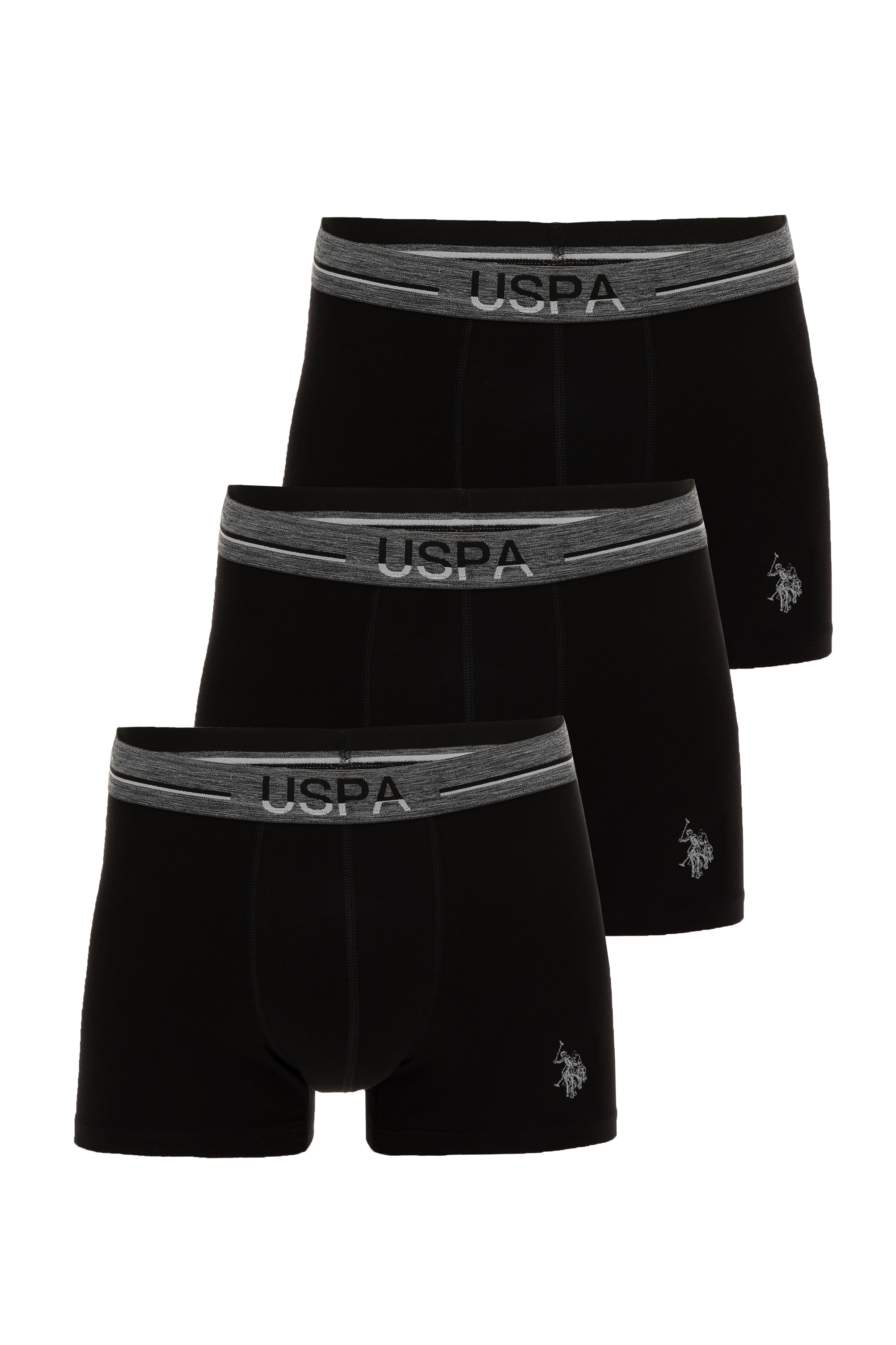 ست باکسر سه عدد سیاه استاندارد فیت مردانه یو اس پولو | US POLO ASSN