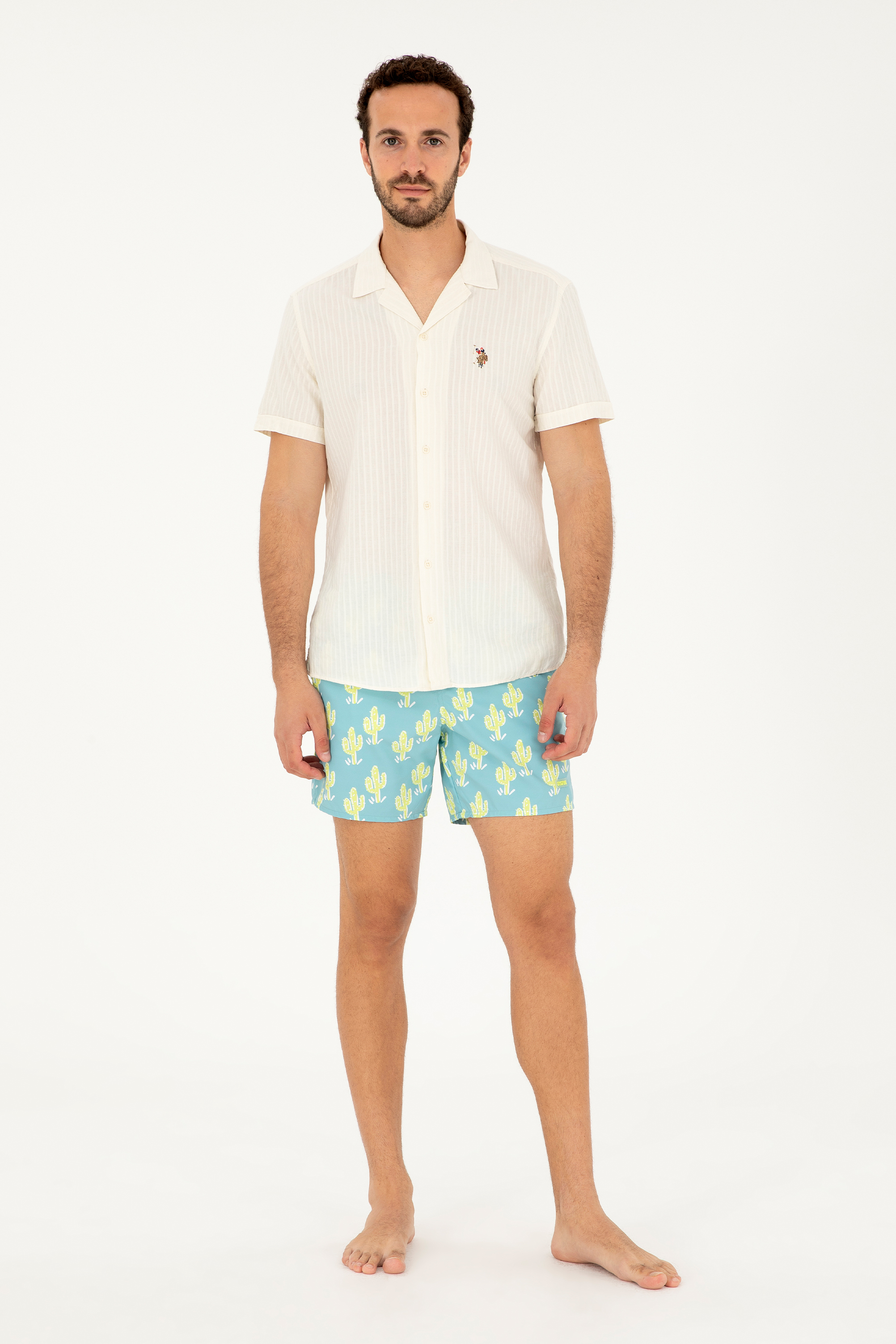 شورت مایو نعناعی استاندارد فیت مردانه یو اس پولو | US POLO ASSN