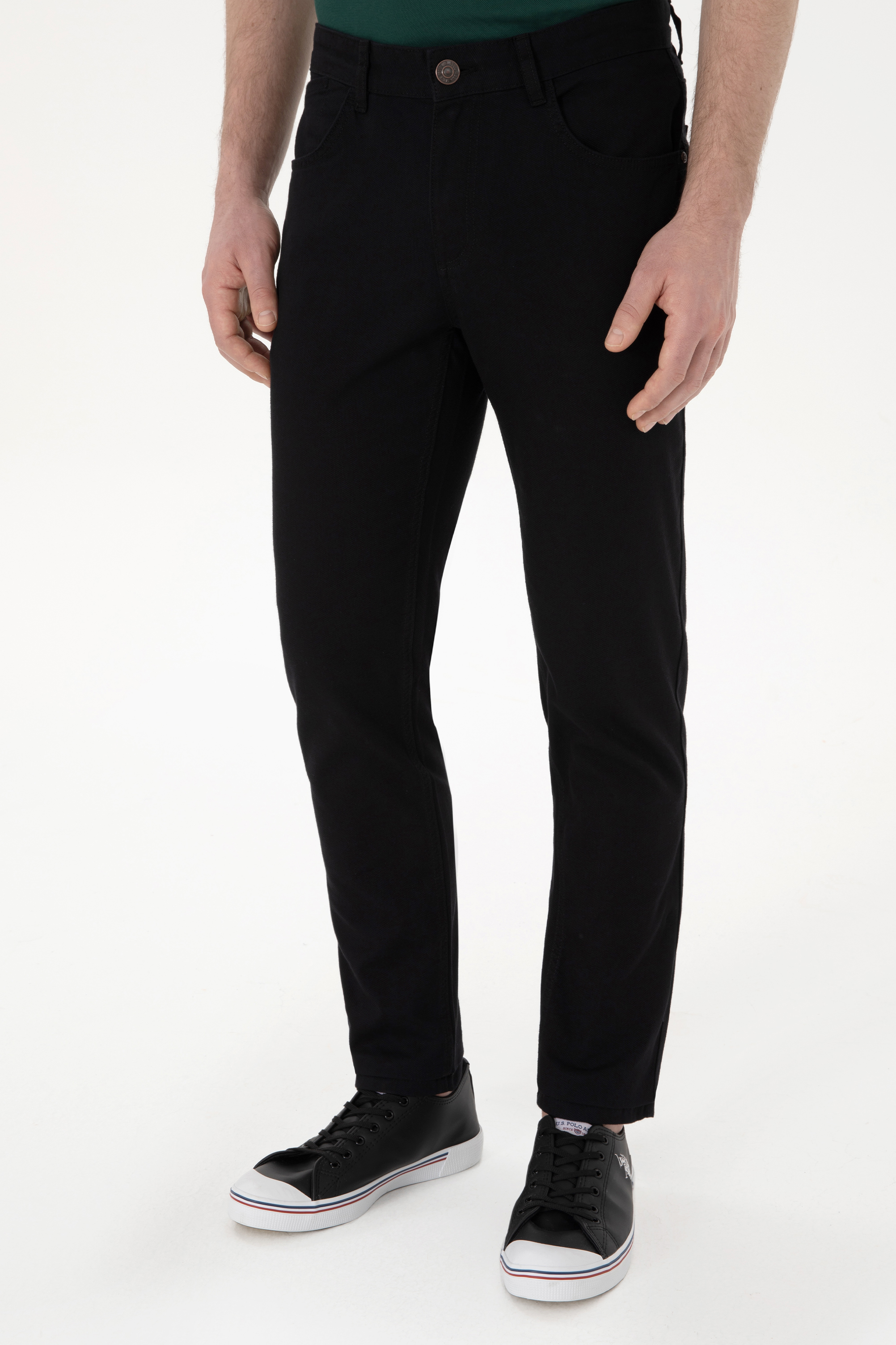 شلوار کانواس سیاه اندامی مردانه یو اس پولو | US POLO ASSN