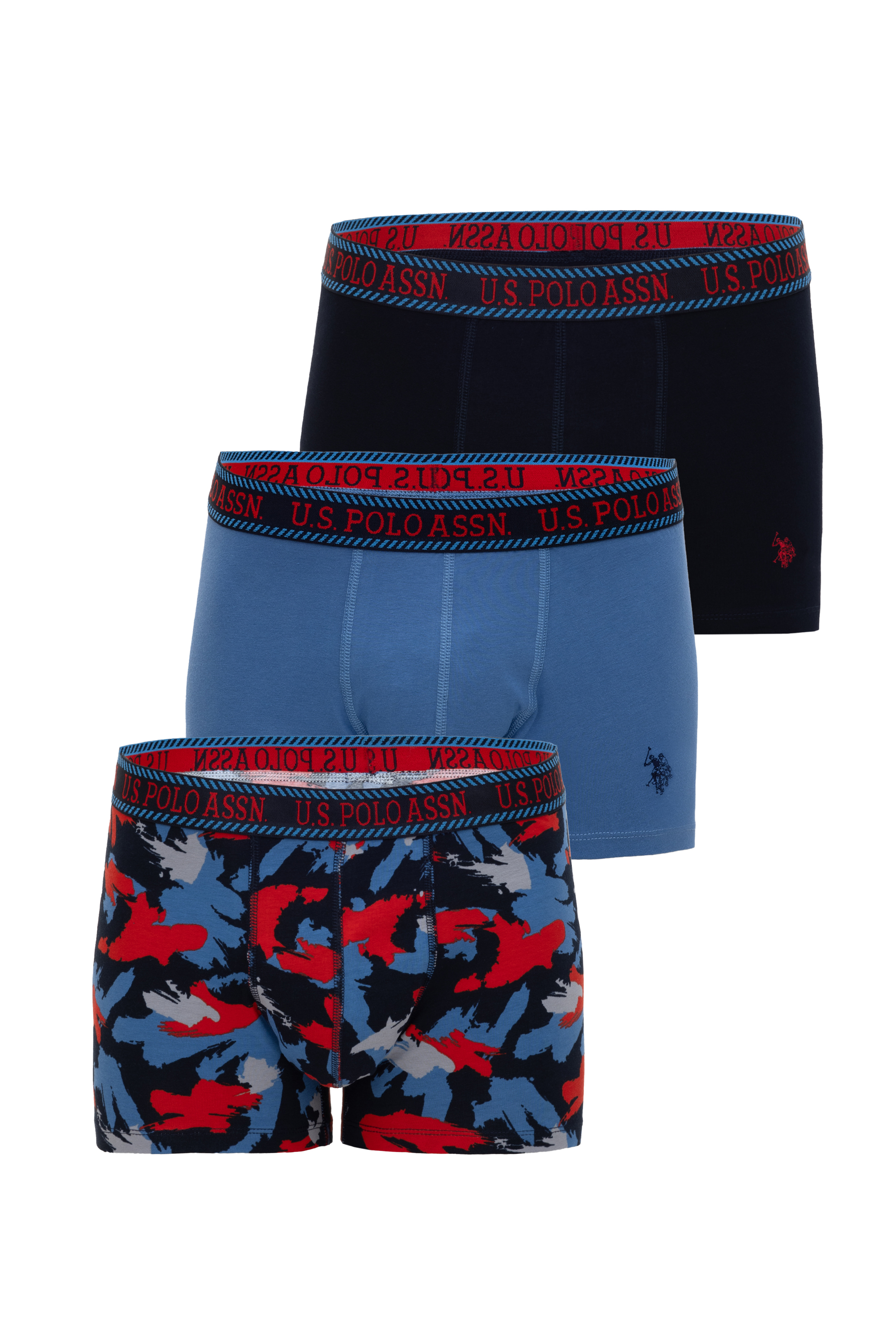 ست باکسر سه عدد لاجورد استاندارد فیت مردانه یو اس پولو | US POLO ASSN