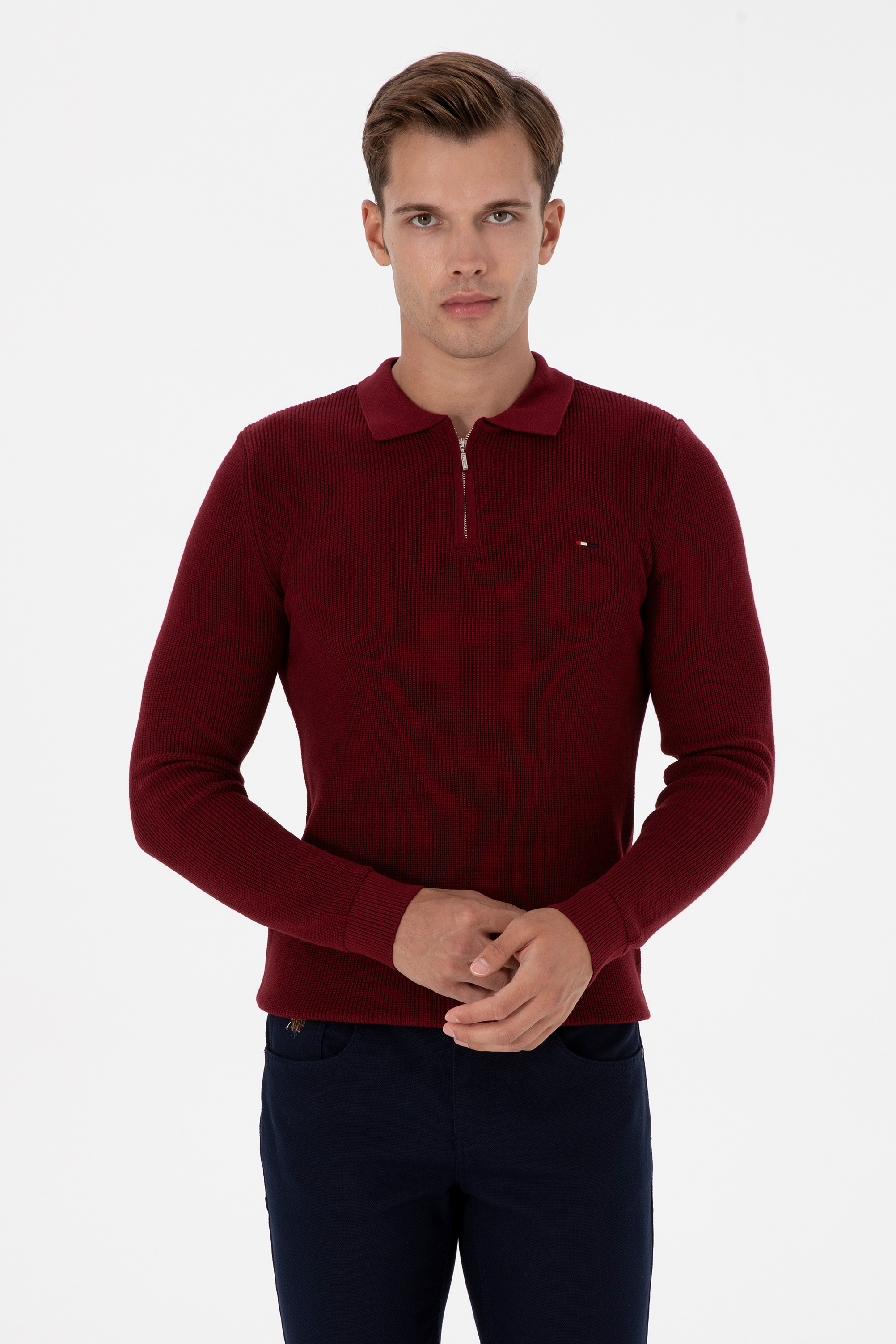بافت بیسیک بورگاندی رگولار مردانه یو اس پولو | US POLO ASSN