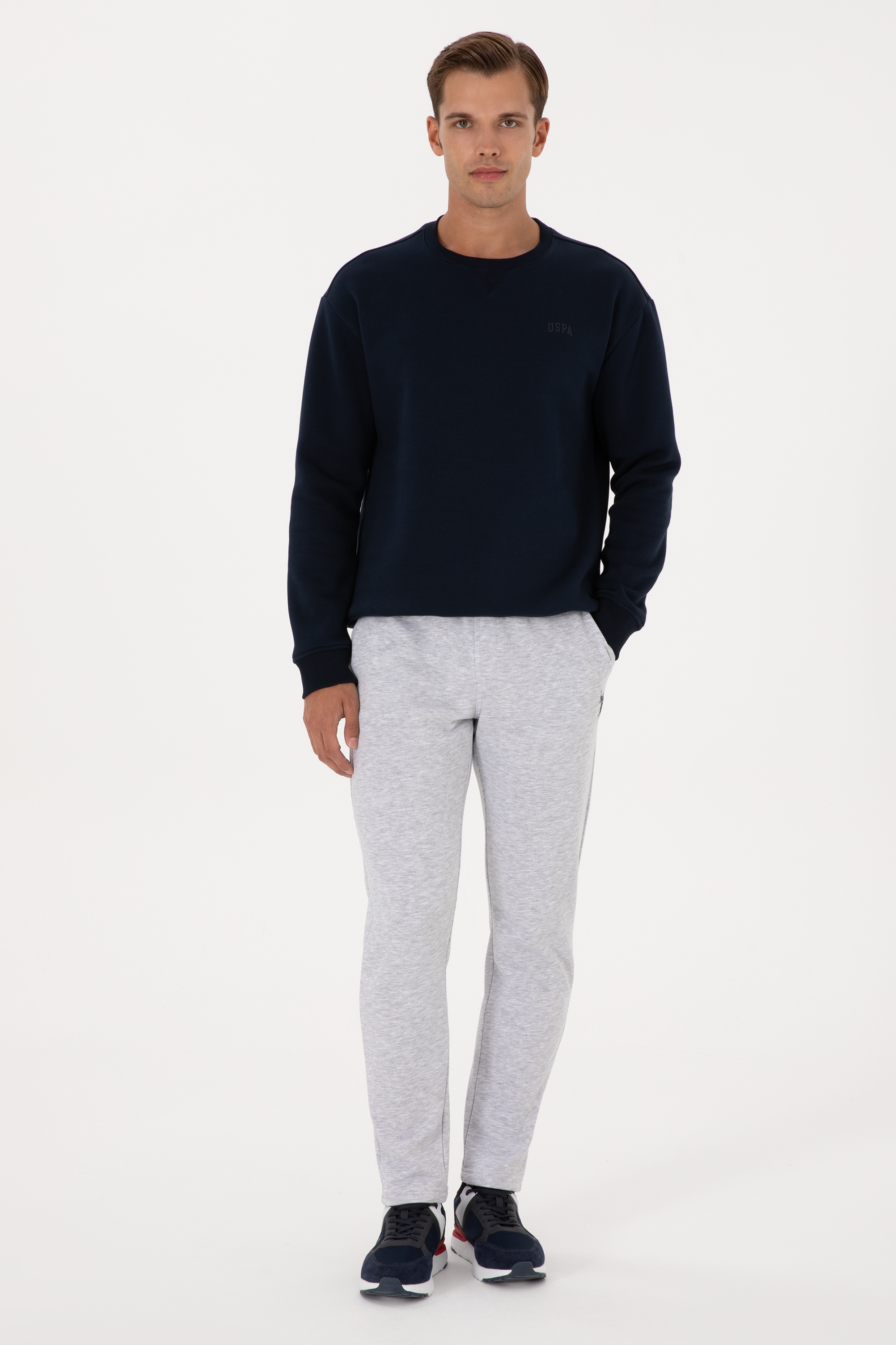 شلوار ورزشی خاکستری روشن اندامی مردانه یو اس پولو | US POLO ASSN
