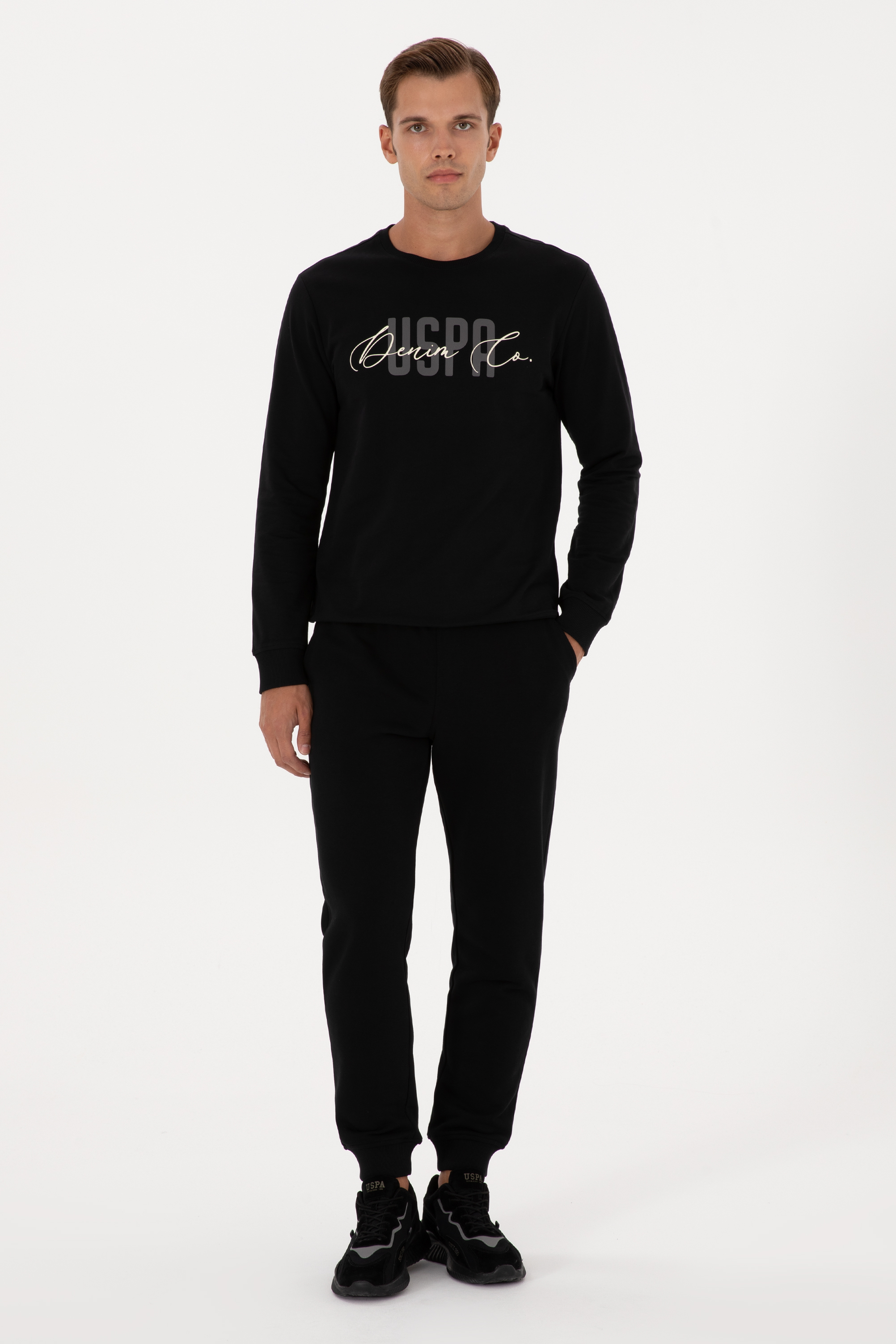 شلوار ورزشی سیاه اندامی مردانه یو اس پولو | US POLO ASSN