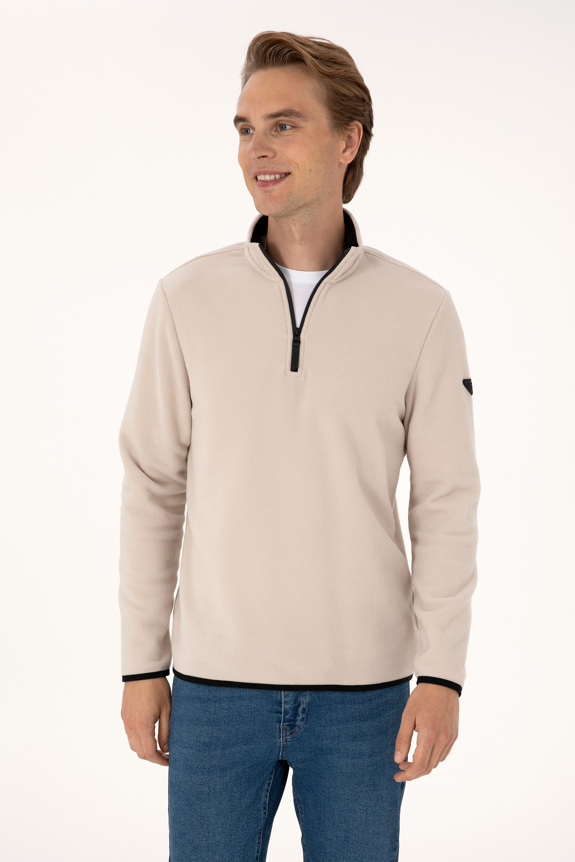 سویشرت بیسیک خاکستری رگولار مردانه یو اس پولو | US POLO ASSN