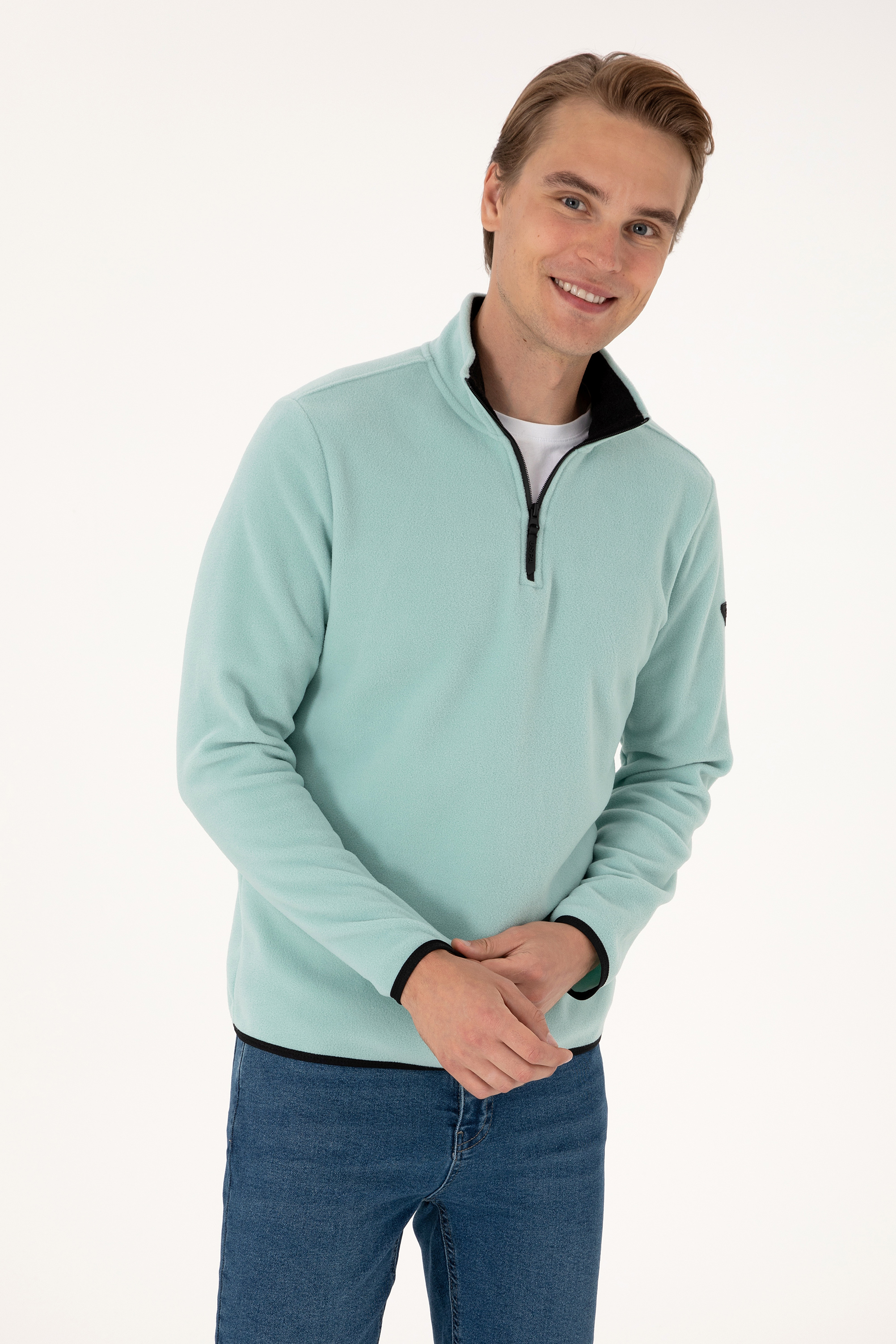 سویشرت بیسیک نعناعی رگولار مردانه یو اس پولو | US POLO ASSN