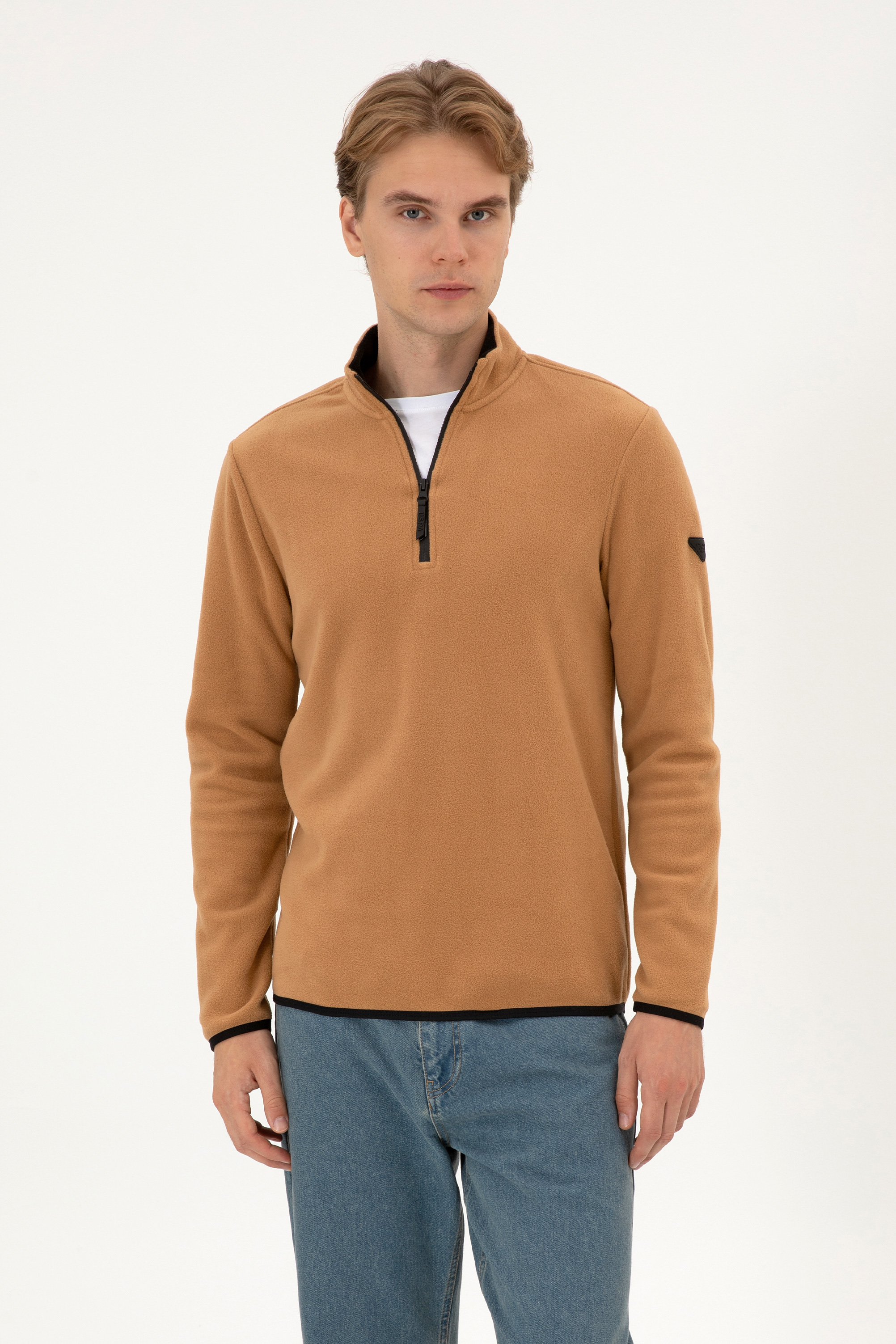 سویشرت بیسیک شتری رگولار مردانه یو اس پولو | US POLO ASSN