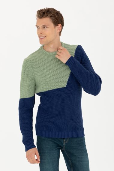 بافت یقه گرد آبی  رگولار  مردانه یو اس پولو | US POLO ASSN