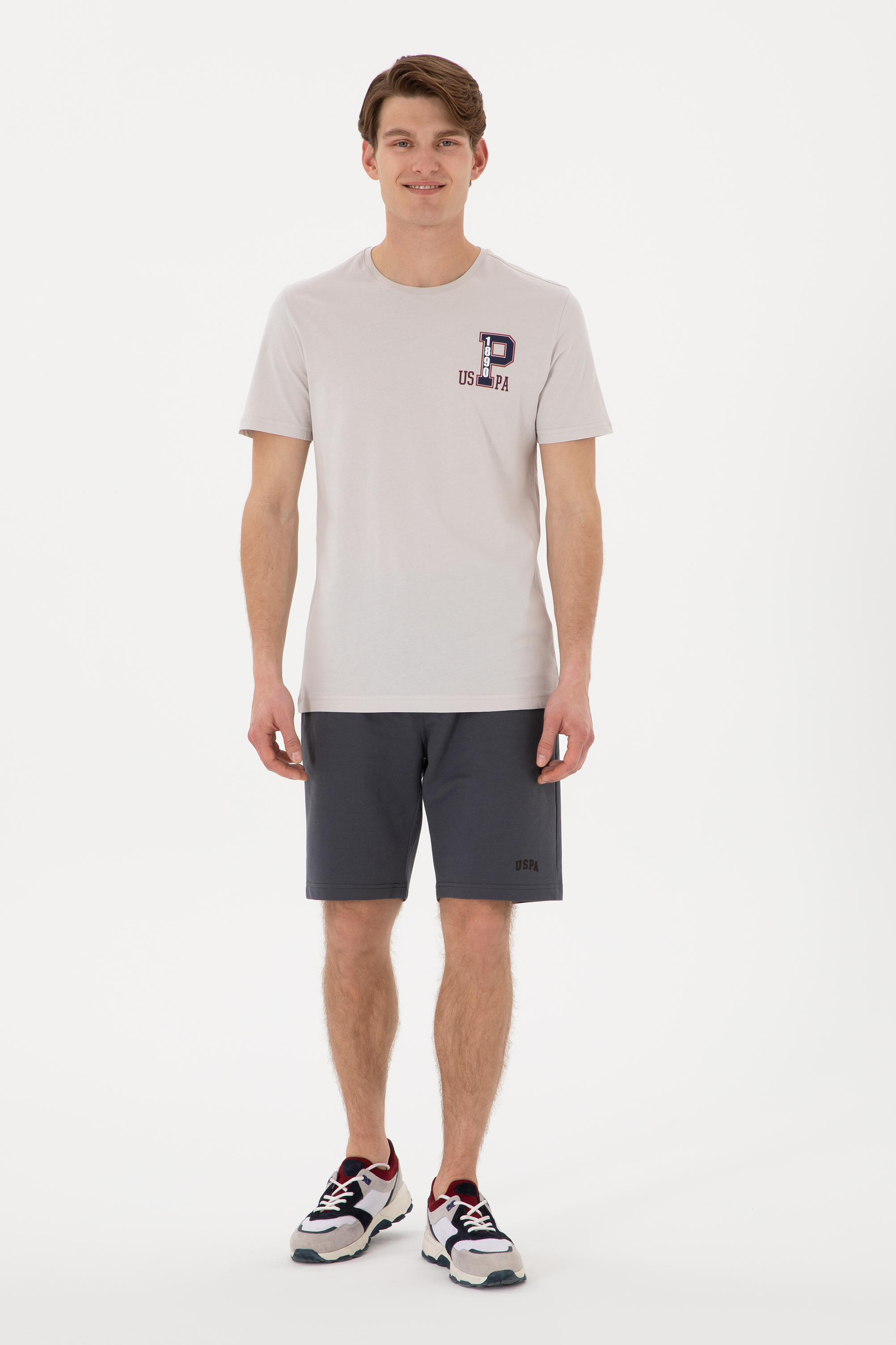 شلوارک زغالی رگولار مردانه یو اس پولو | US POLO ASSN