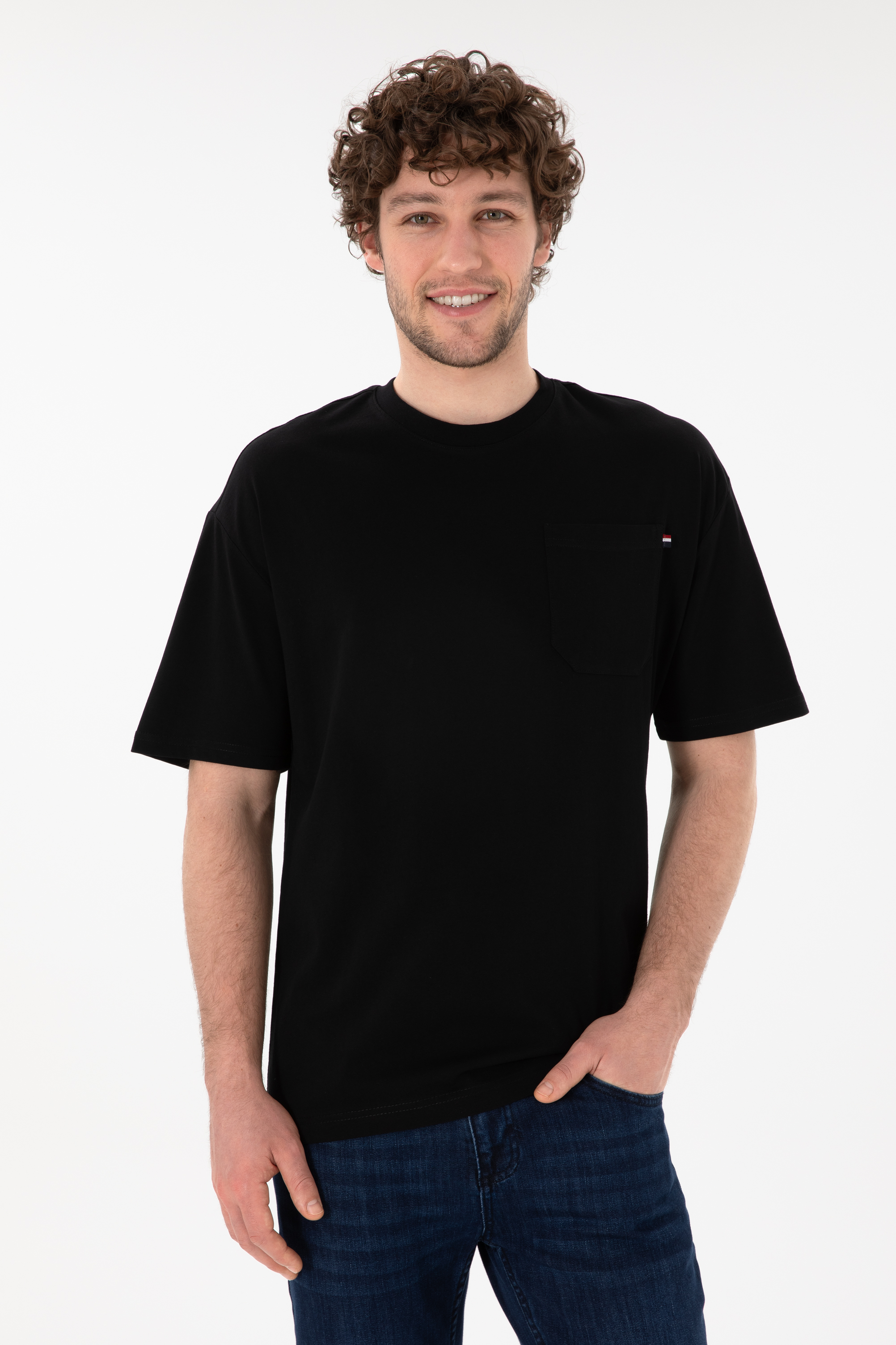 تی شرت سیاه ریلکس مردانه یو اس پولو | US POLO ASSN