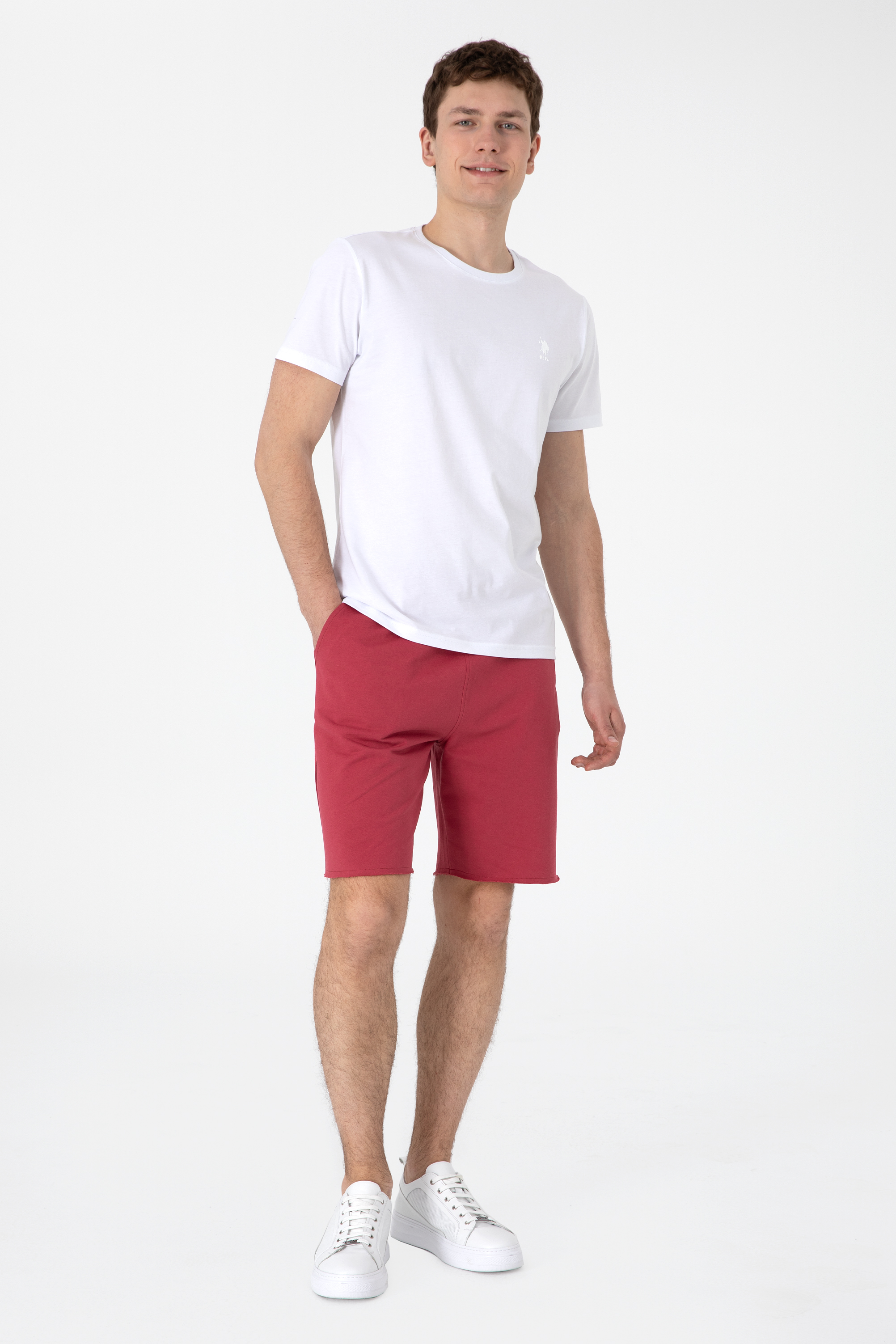 شلوارک آلبالویی ریلکس مردانه یو اس پولو | US POLO ASSN
