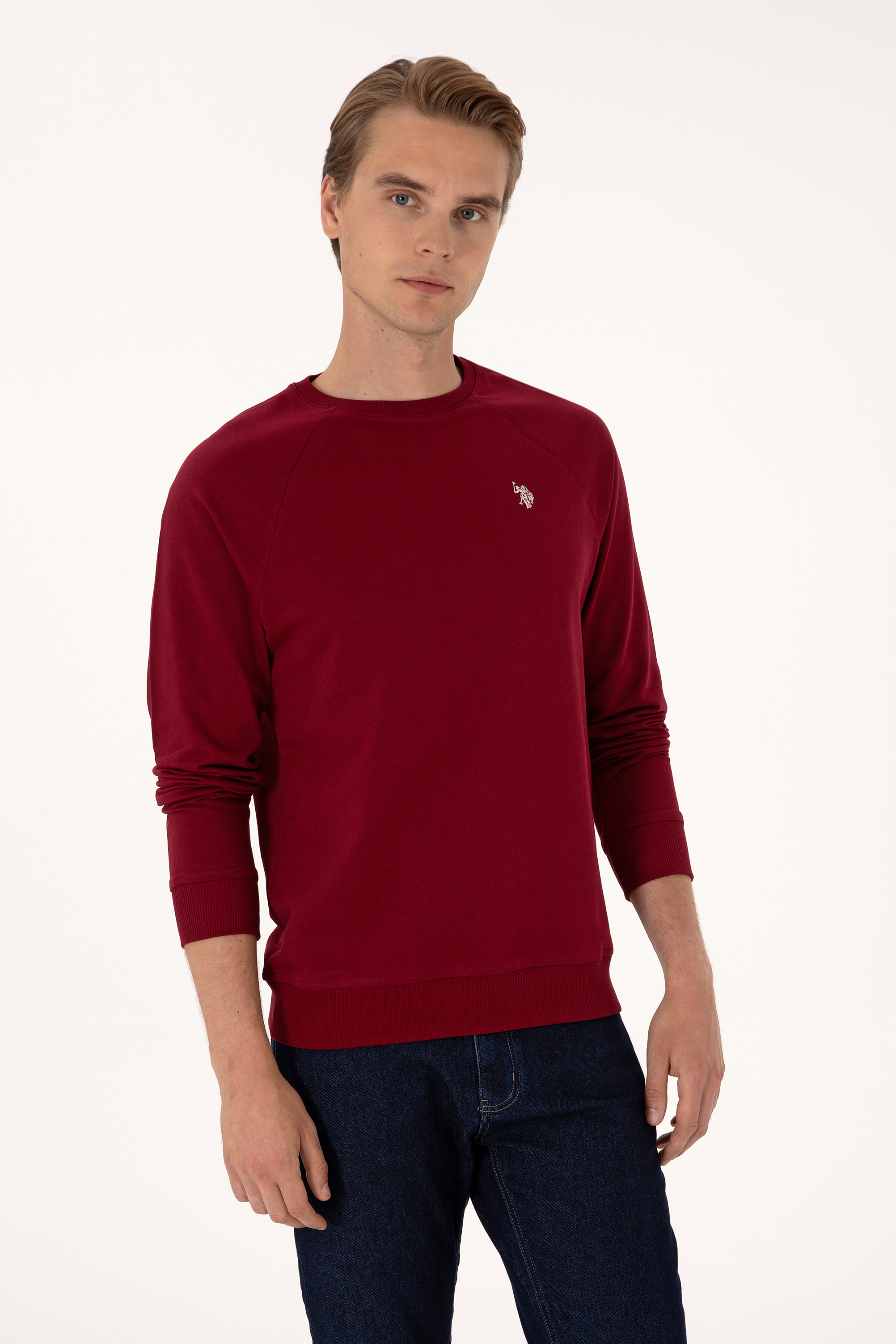 سویشرت بیسیک بورگاندی رگولار مردانه یو اس پولو | US POLO ASSN