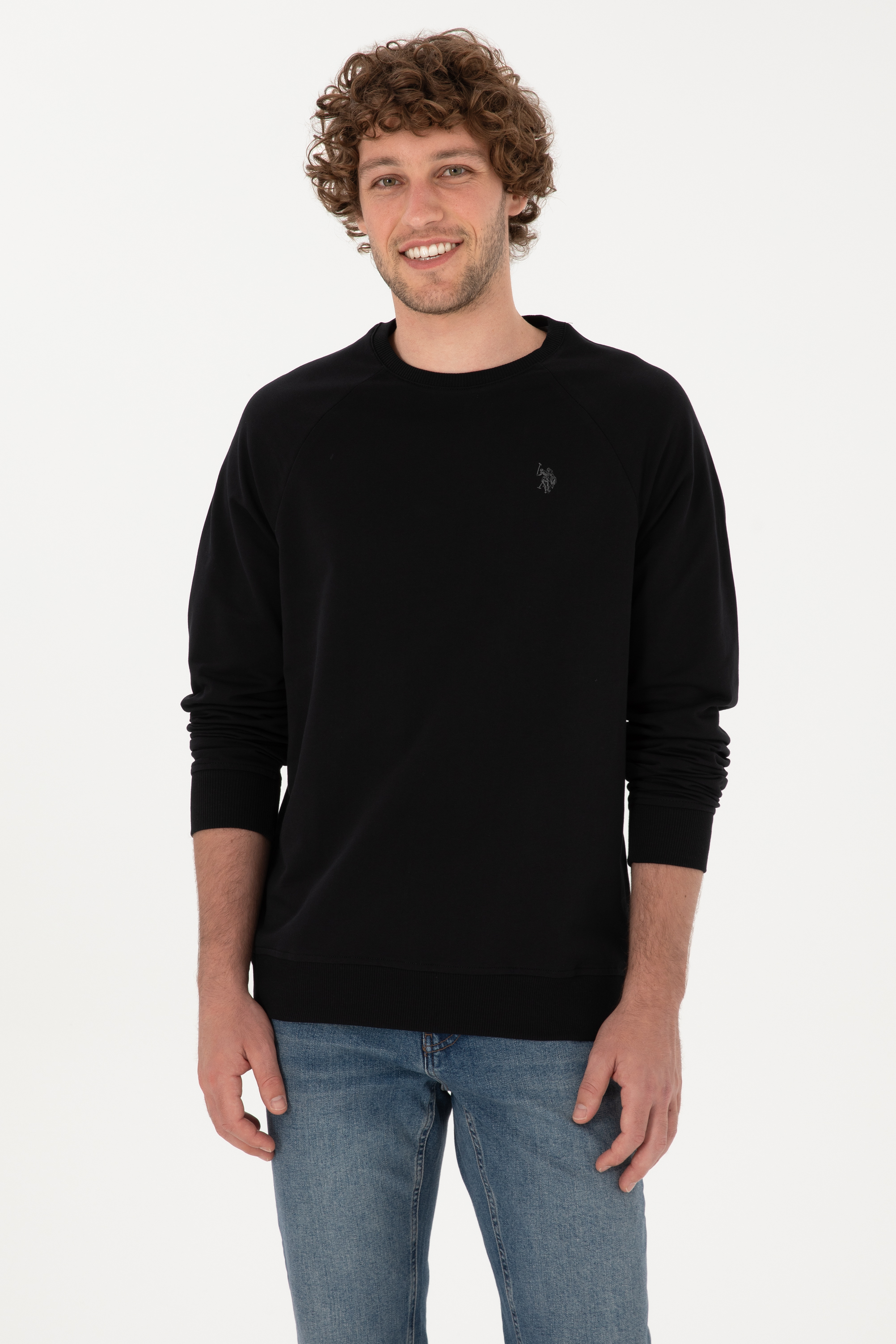 سویشرت بیسیک سیاه رگولار مردانه یو اس پولو | US POLO ASSN