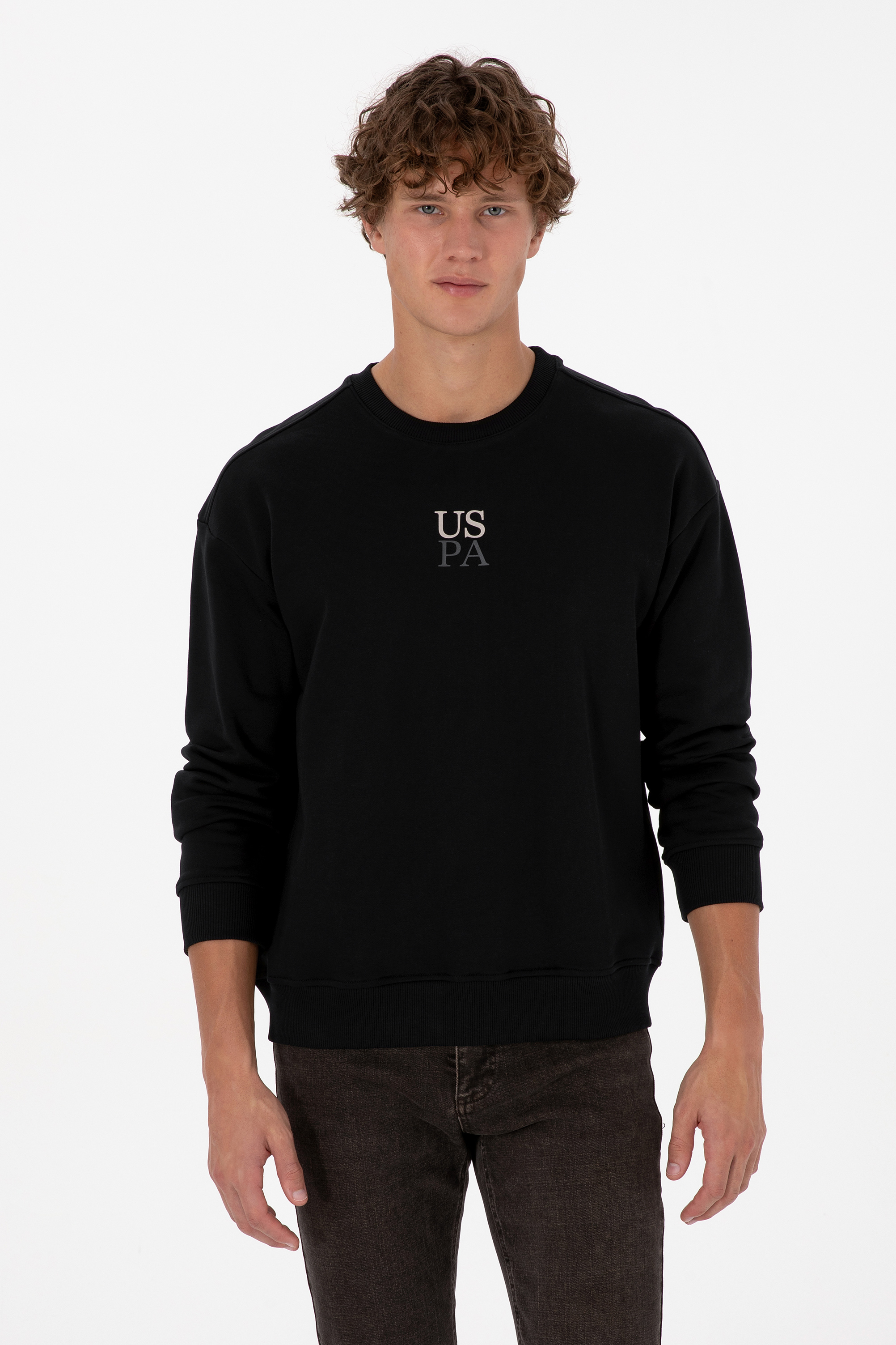 سویشرت بیسیک سیاه ریلکس مردانه یو اس پولو | US POLO ASSN