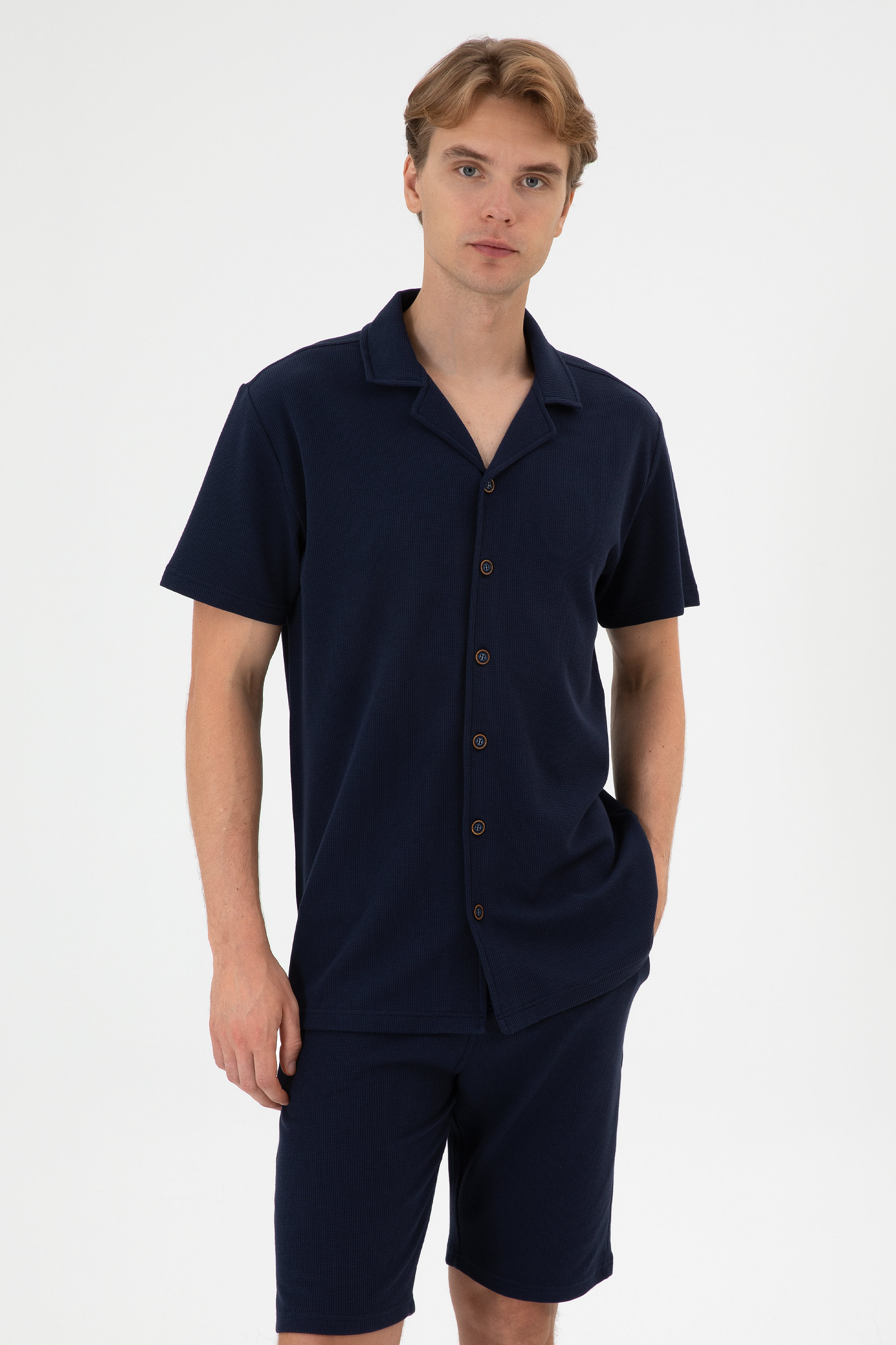پیراهن لاجورد ریلکس مردانه یو اس پولو | US POLO ASSN