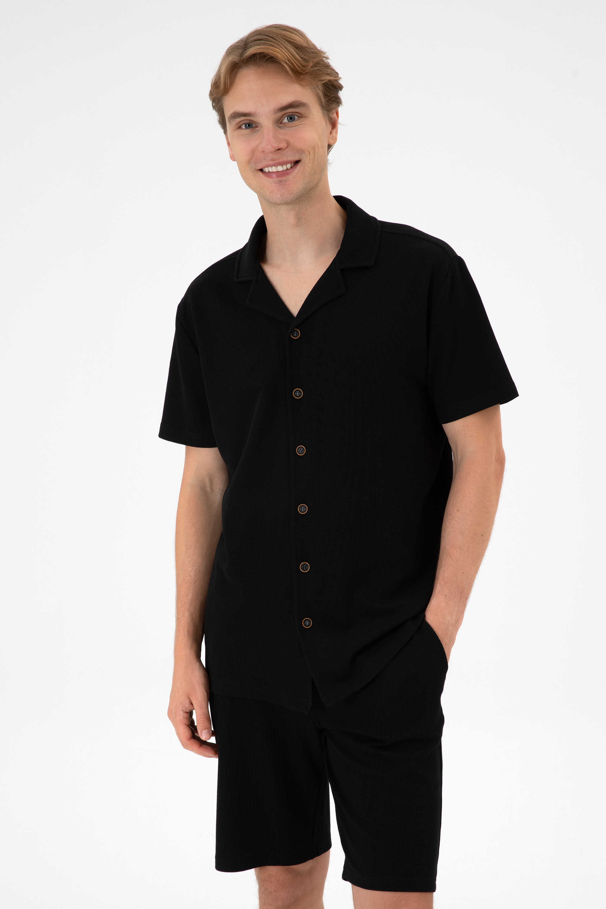 پیراهن سیاه ریلکس مردانه یو اس پولو | US POLO ASSN